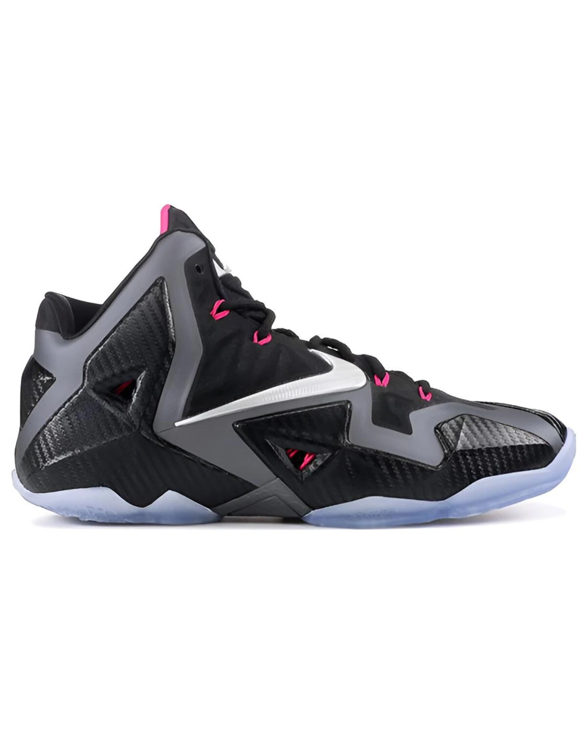 Nike Lebron 11 унисекс спортивные кроссовки высокие чёрные картинка