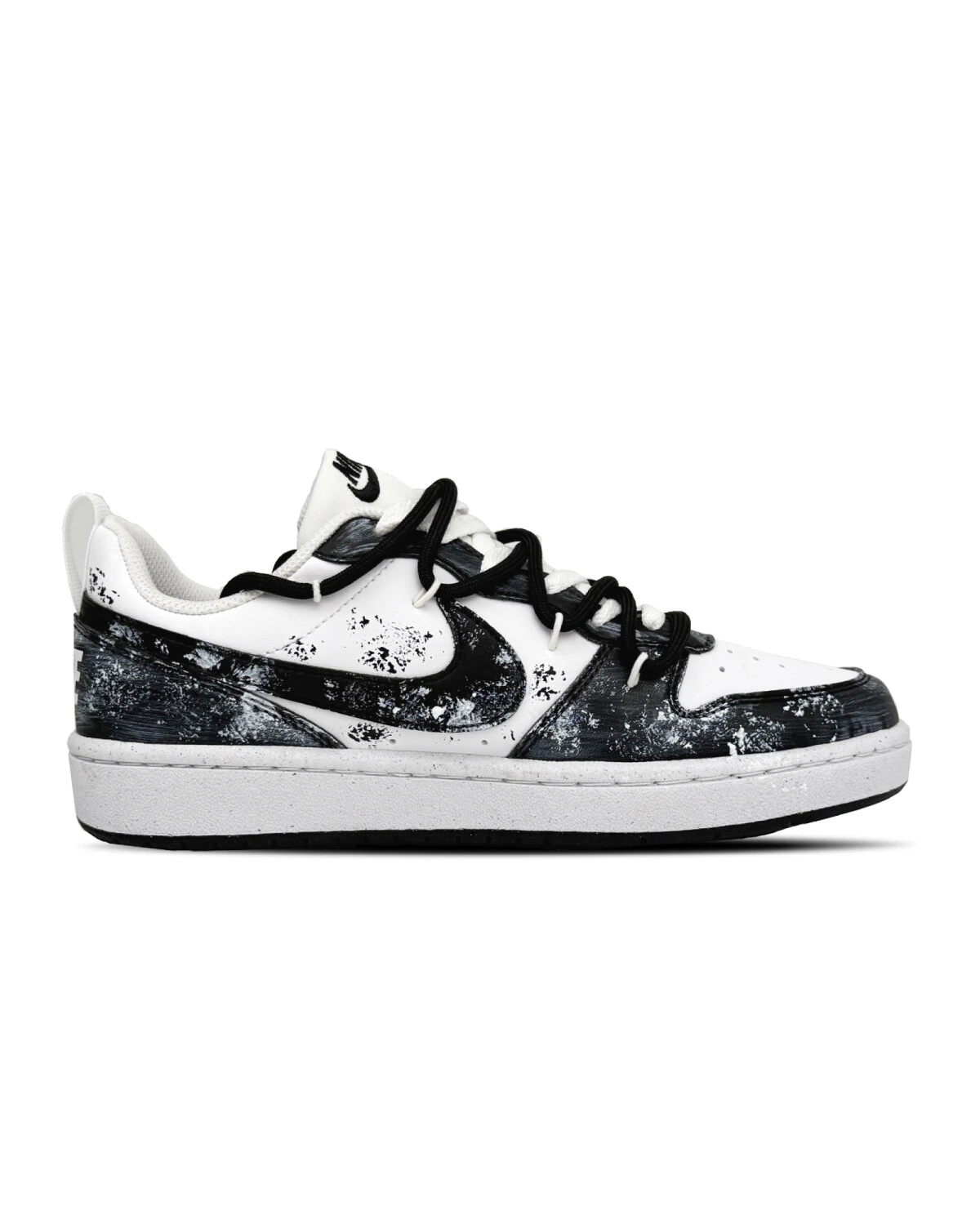 Nike Court Borough детские кеды черно-белые с готическим принтом картинка