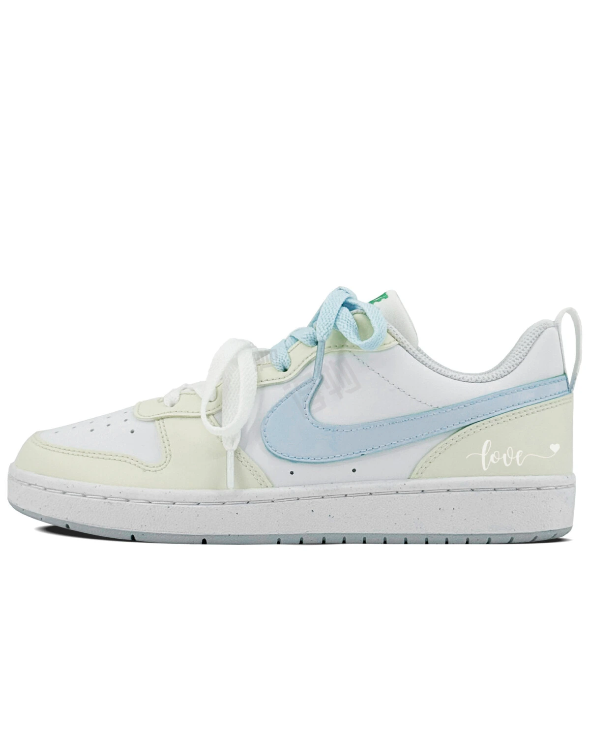 Nike Court Borough Детские кроссовки бело-желто-синие анти-скольжение картинка