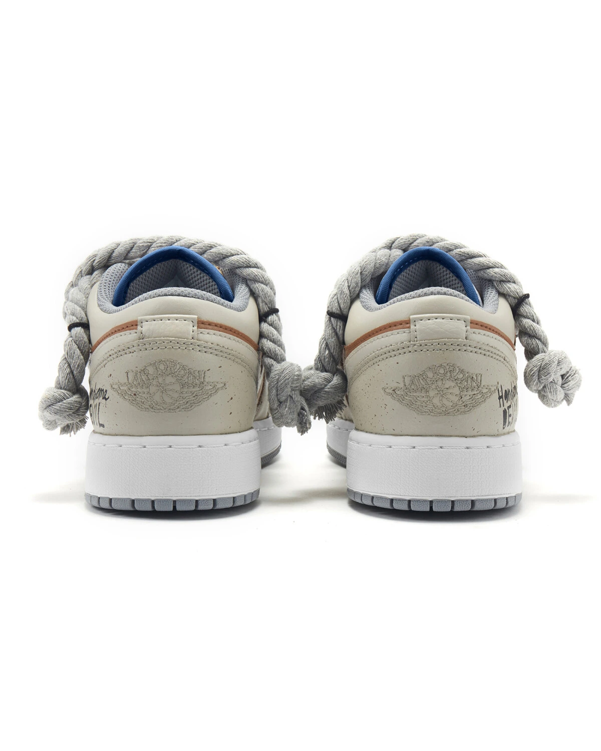 Jordan Air Jordan 1 мужские кроссовки серо-коричневые кожаные картинка