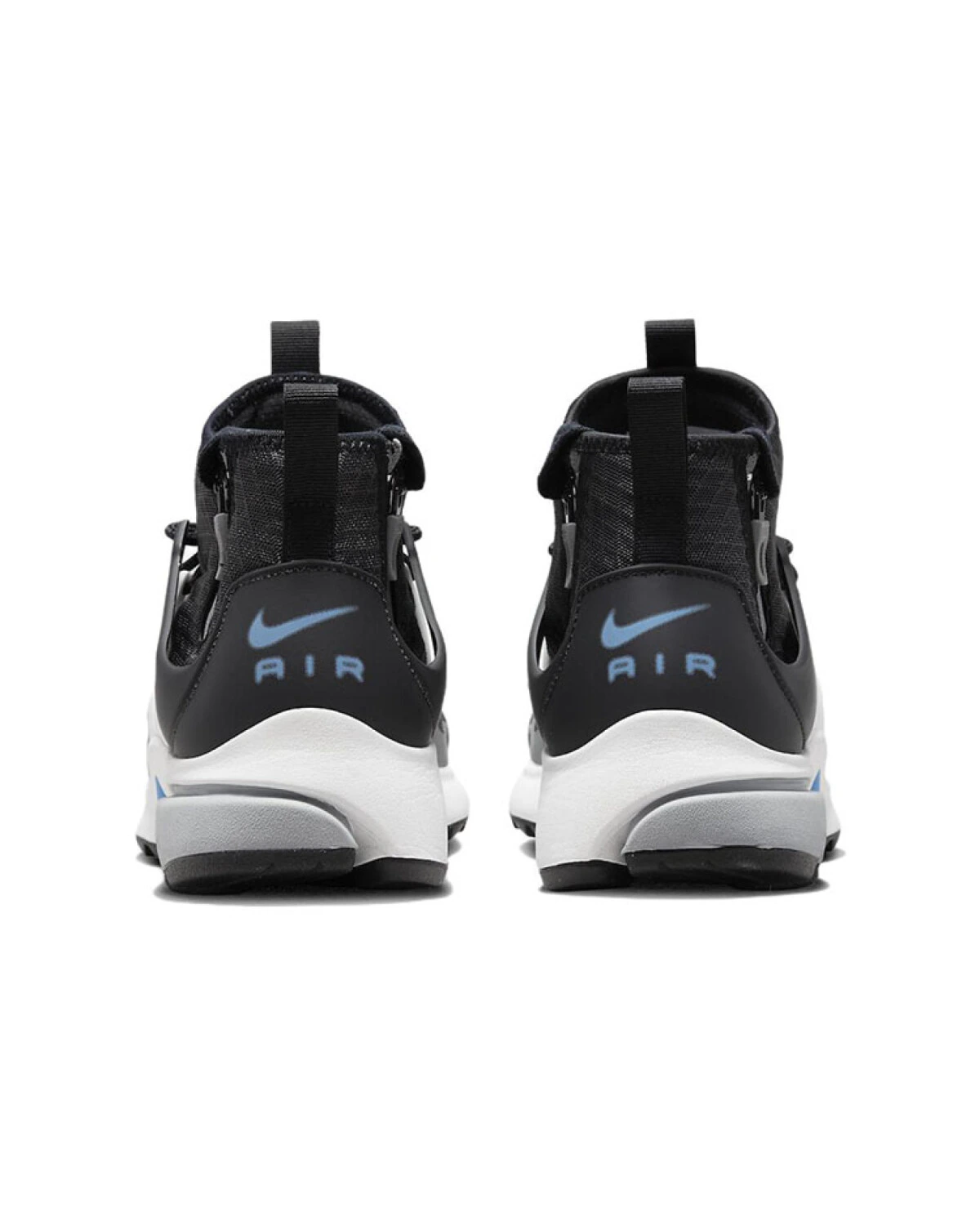 Nike Air Presto унисекс кроссовки черно-белые с синим картинка