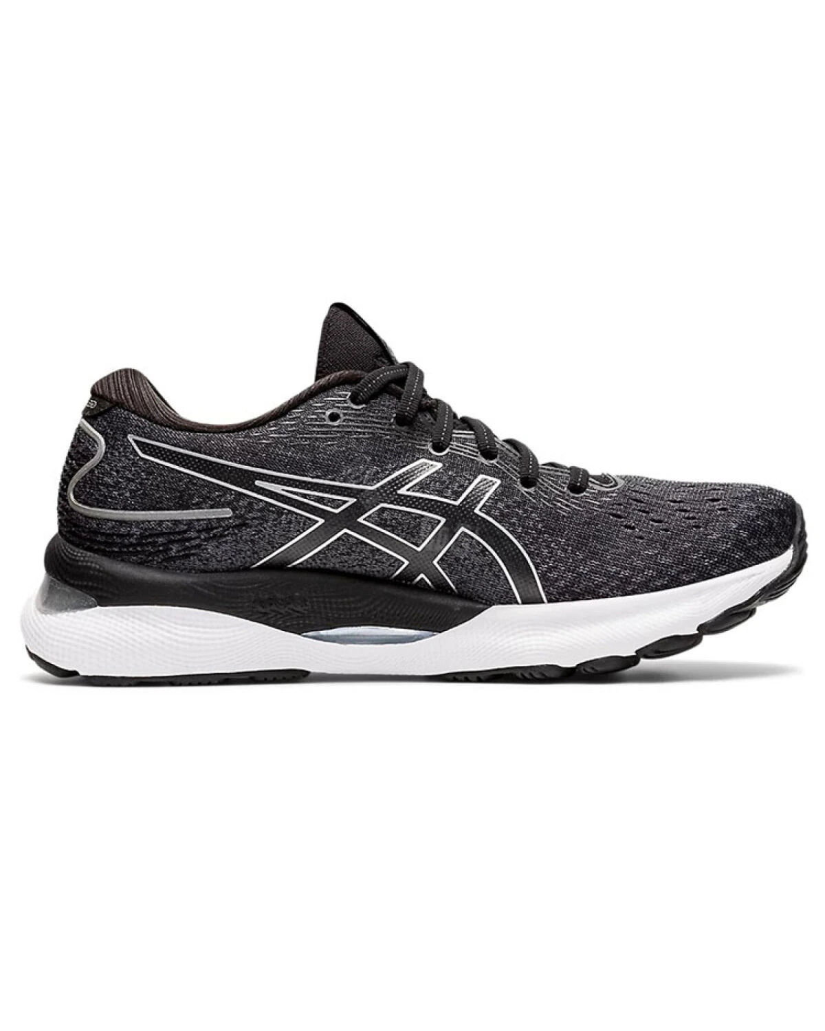 Asics GEL-Nimbus 24 женские кроссовки для марафона текстильные чёрно-серые картинка