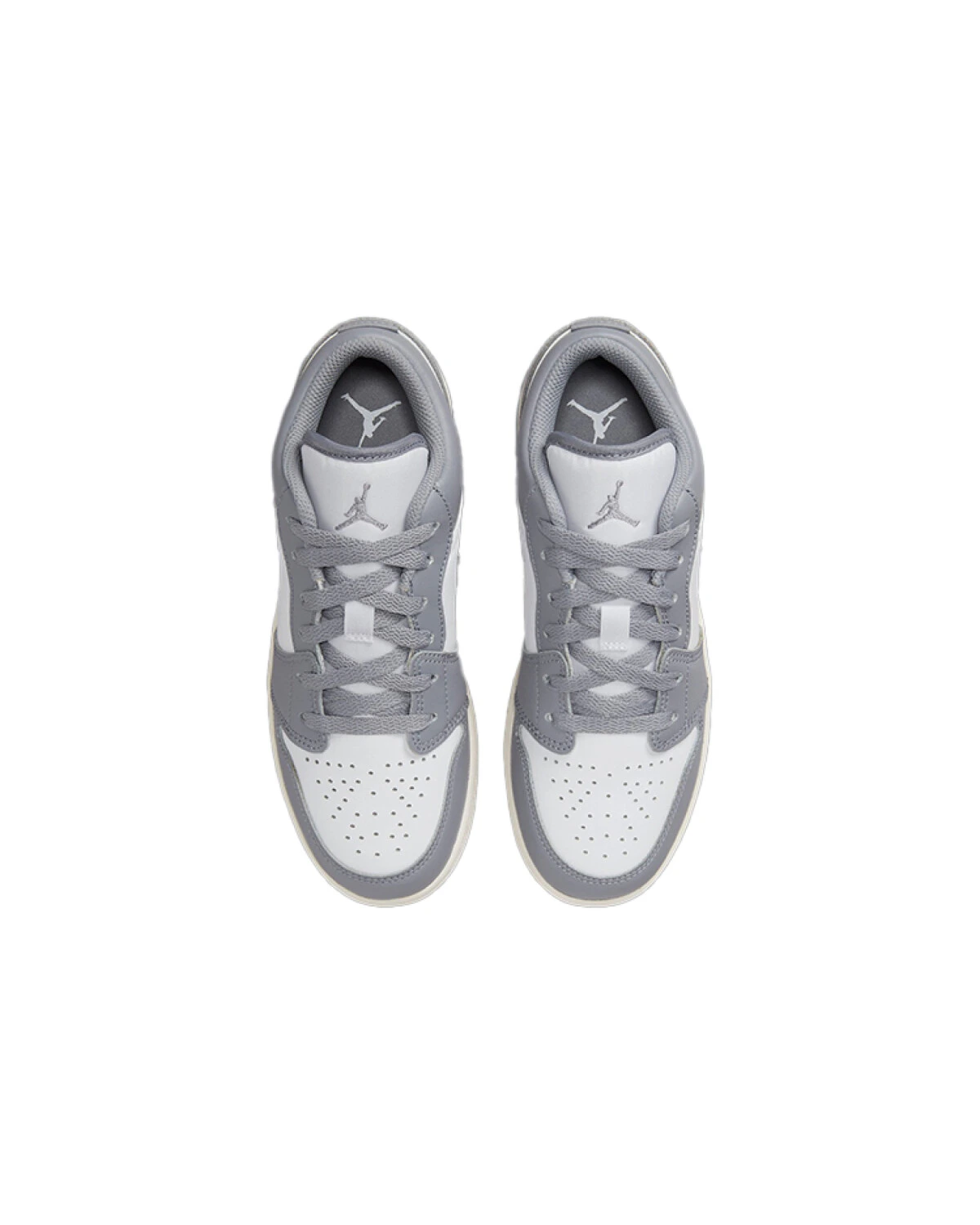 Jordan Air Jordan 1 детские кроссовки серо-белые кожаные картинка