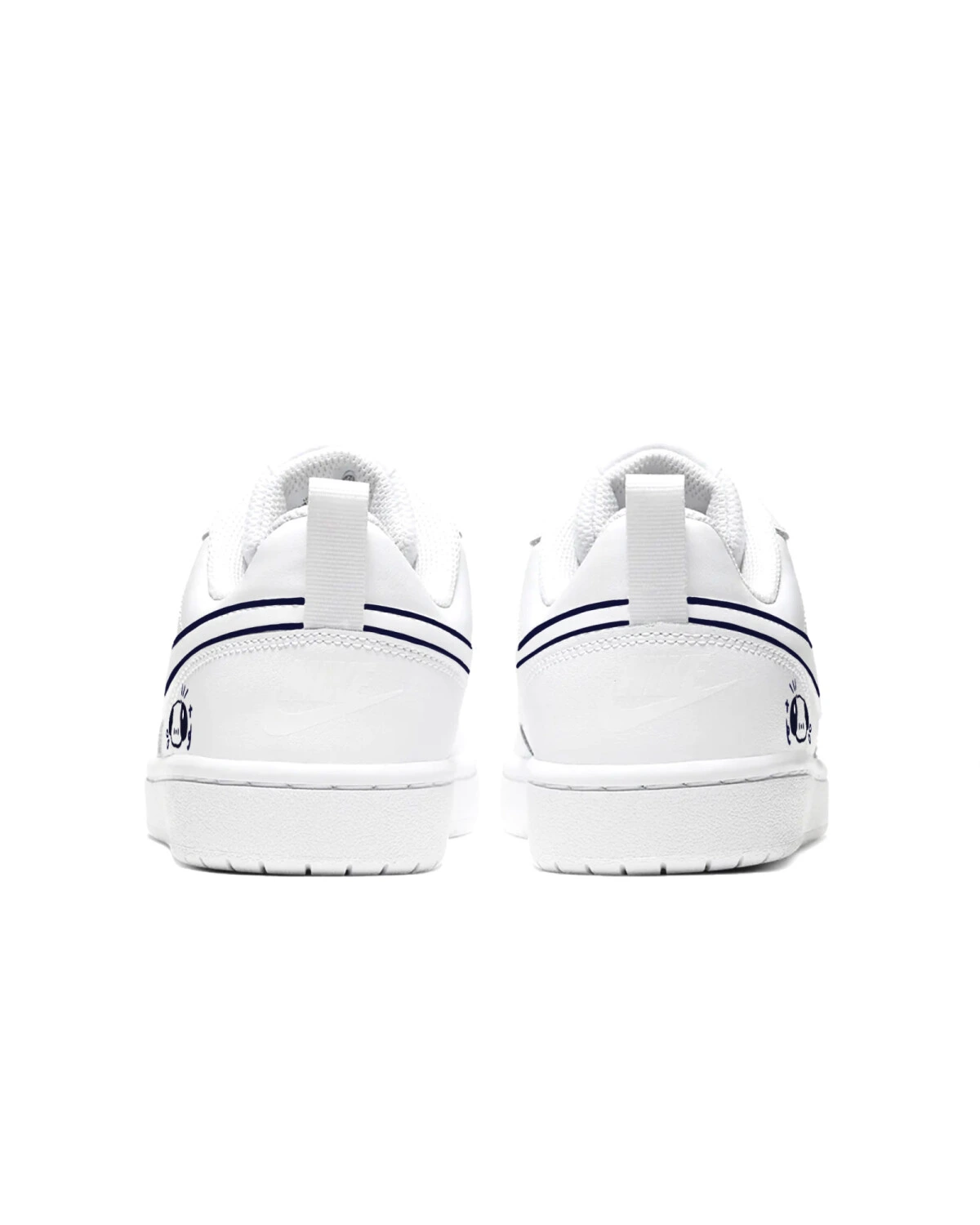 Nike Court Borough unisex детские кожаные кроссовки белые с принтом картинка