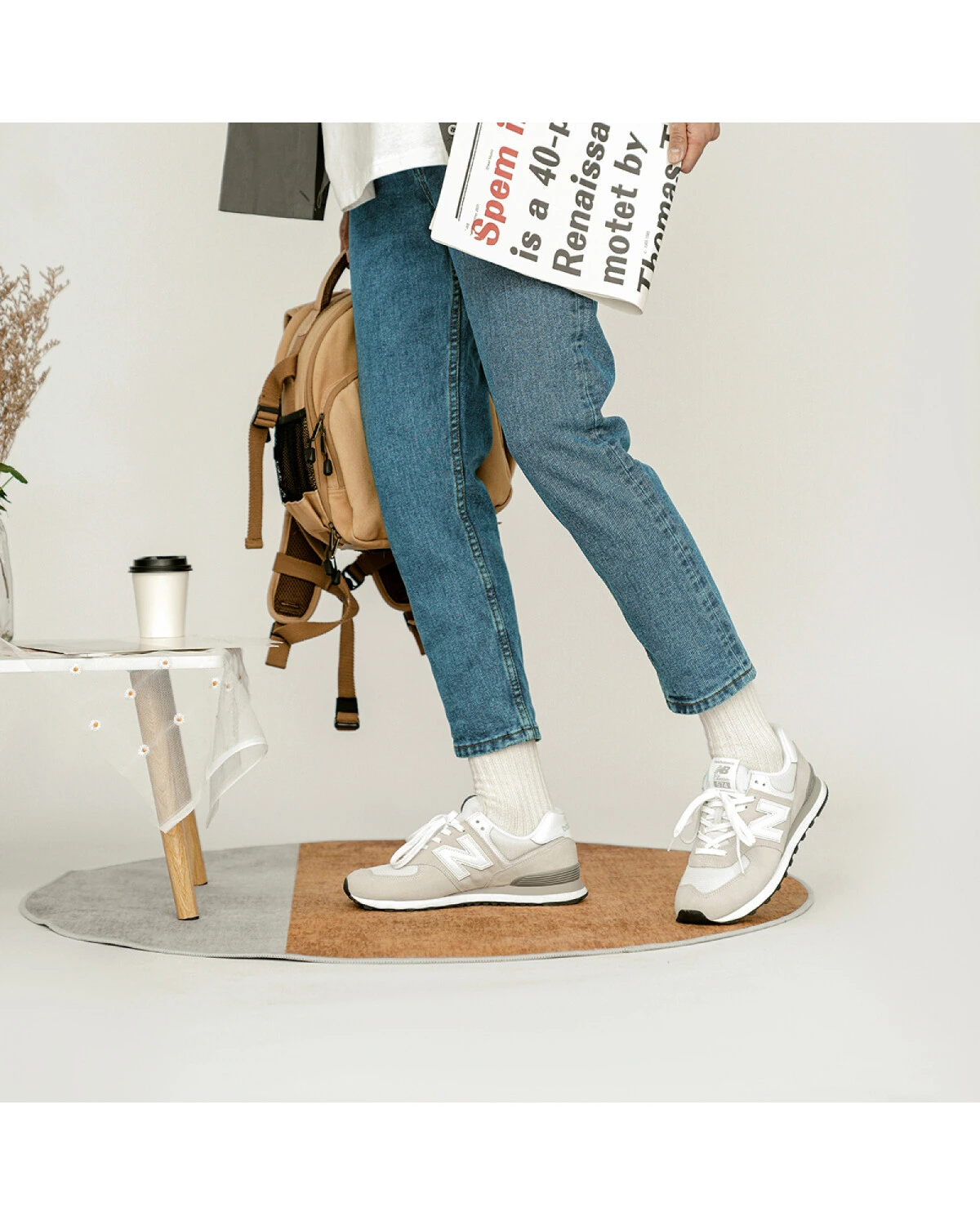 New Balance 574 унисекс кроссовки сетчатые серые картинка