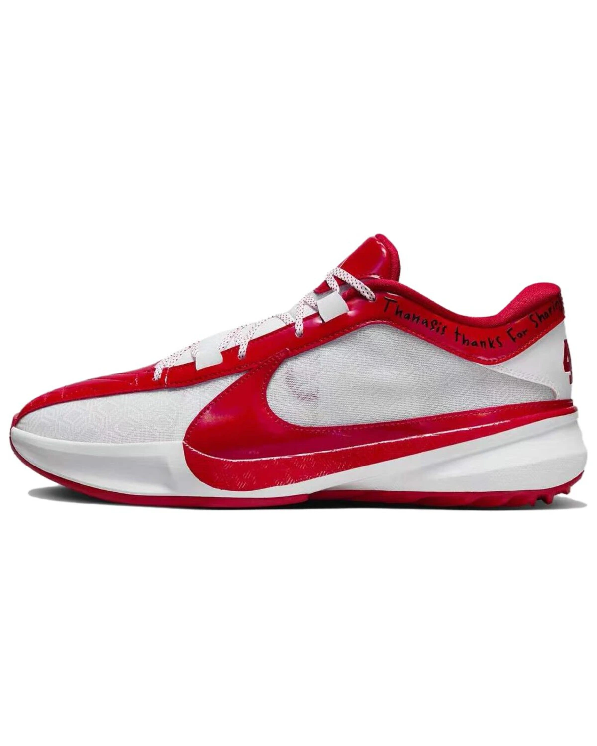 Nike Freak 5 унисекс кроссовки белые с красными вставками антискользящие картинка