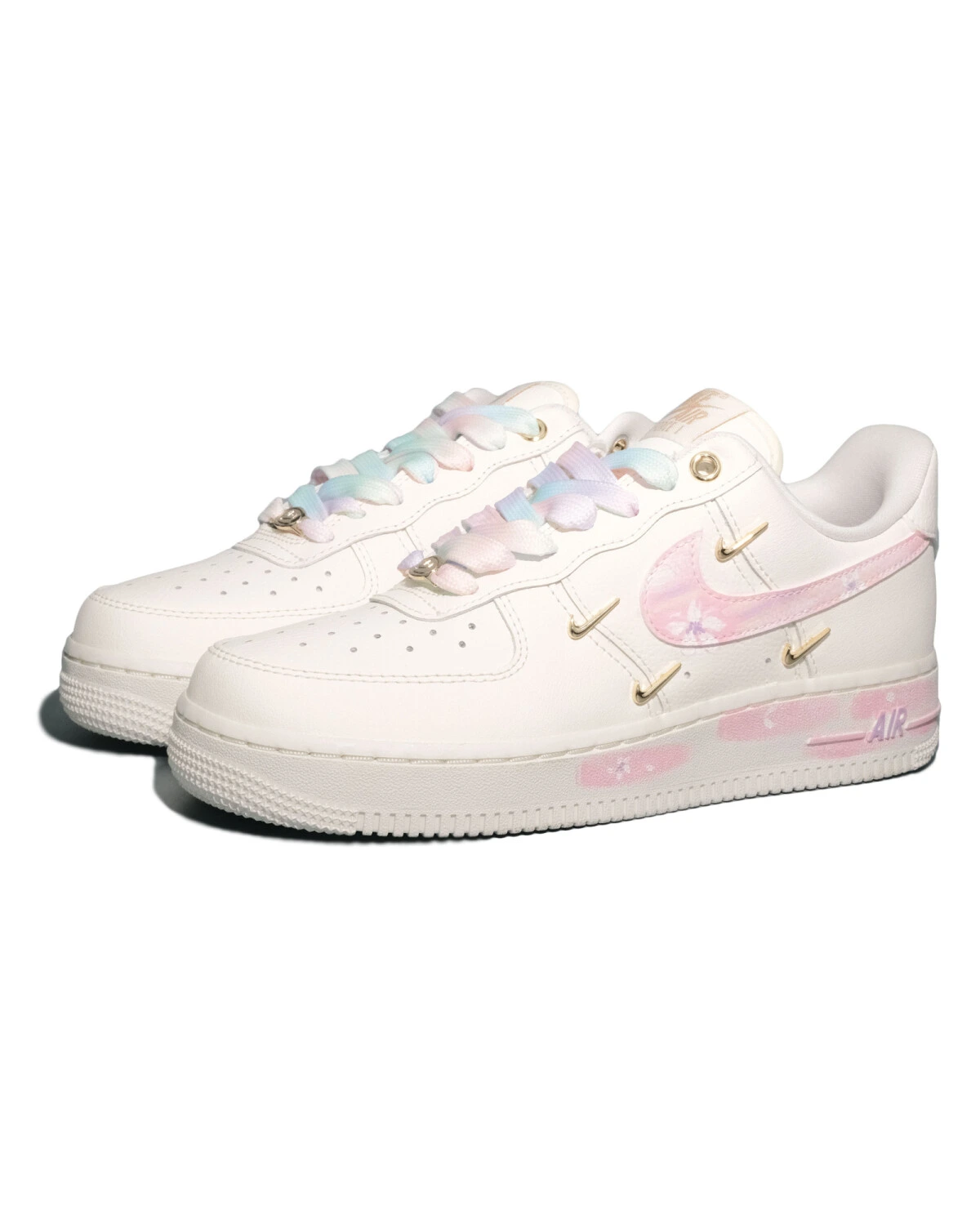 Nike Air Force 1 женские кроссовки белые с цветочным принтом картинка