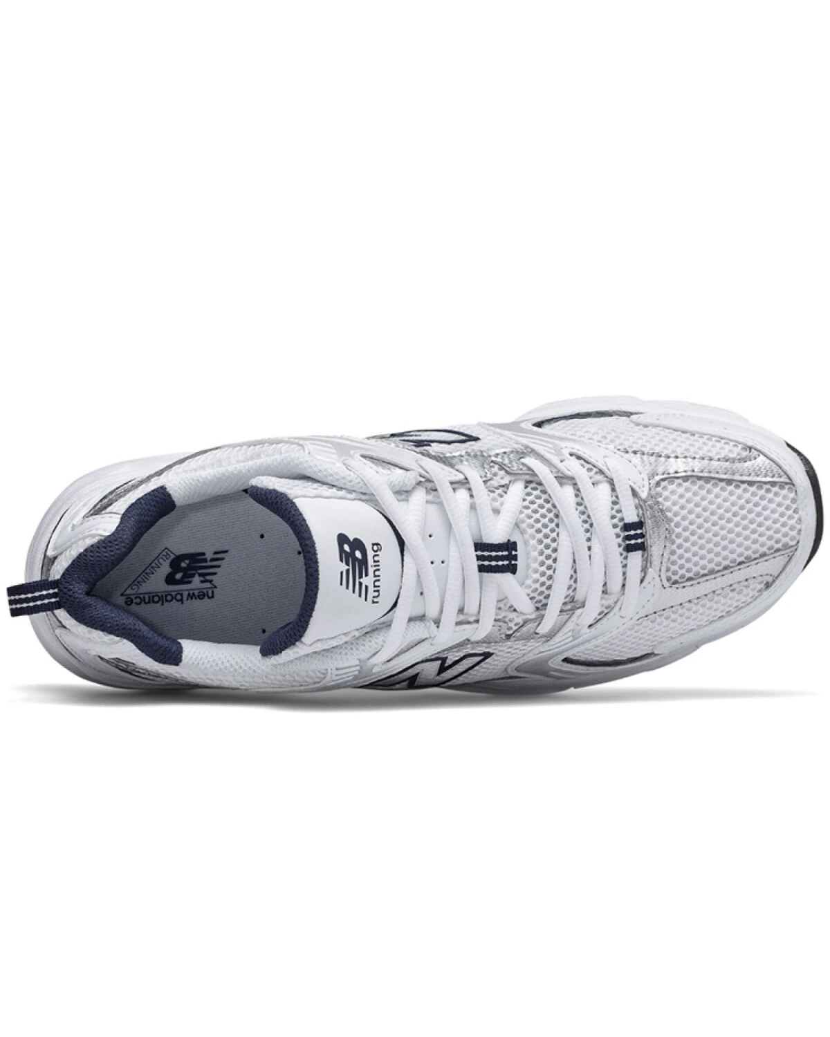 New Balance 530 unisex кроссовки белые с серебристыми вставками картинка