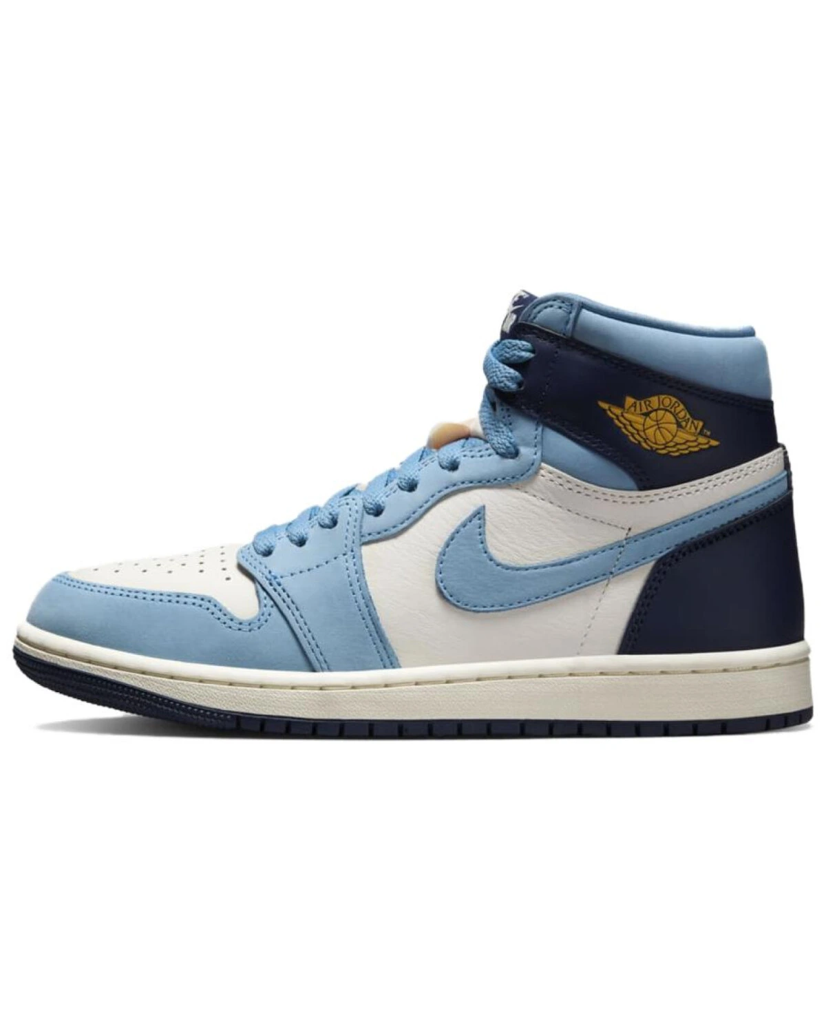 Jordan Air Jordan 1 унисекс кроссовки сине-белые кожаные высокие картинка