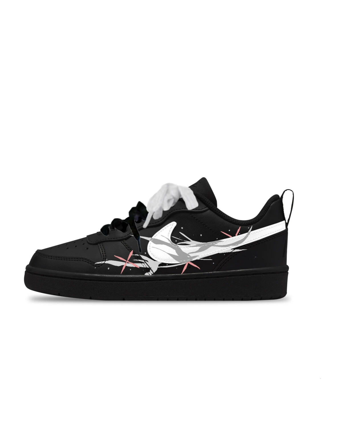 Nike Court Borough детские кеды кожаные красно-белые картинка