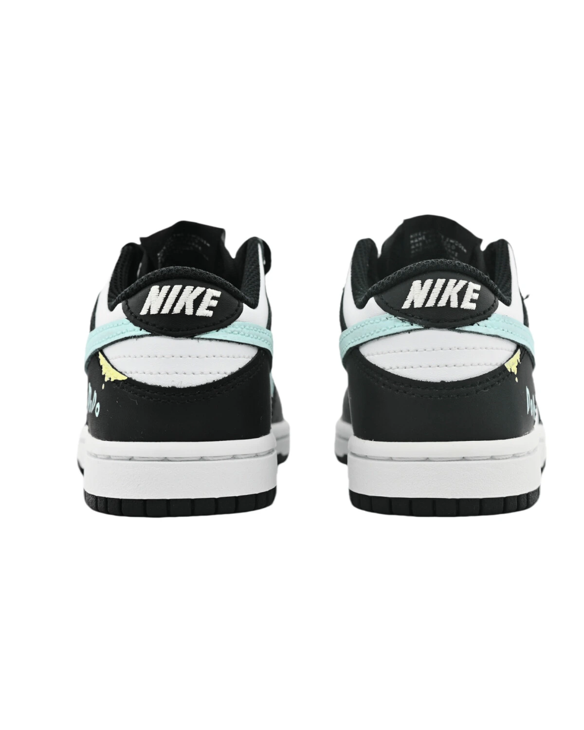 Nike Dunk White/Black детские кеды синтетические бирюзовые картинка