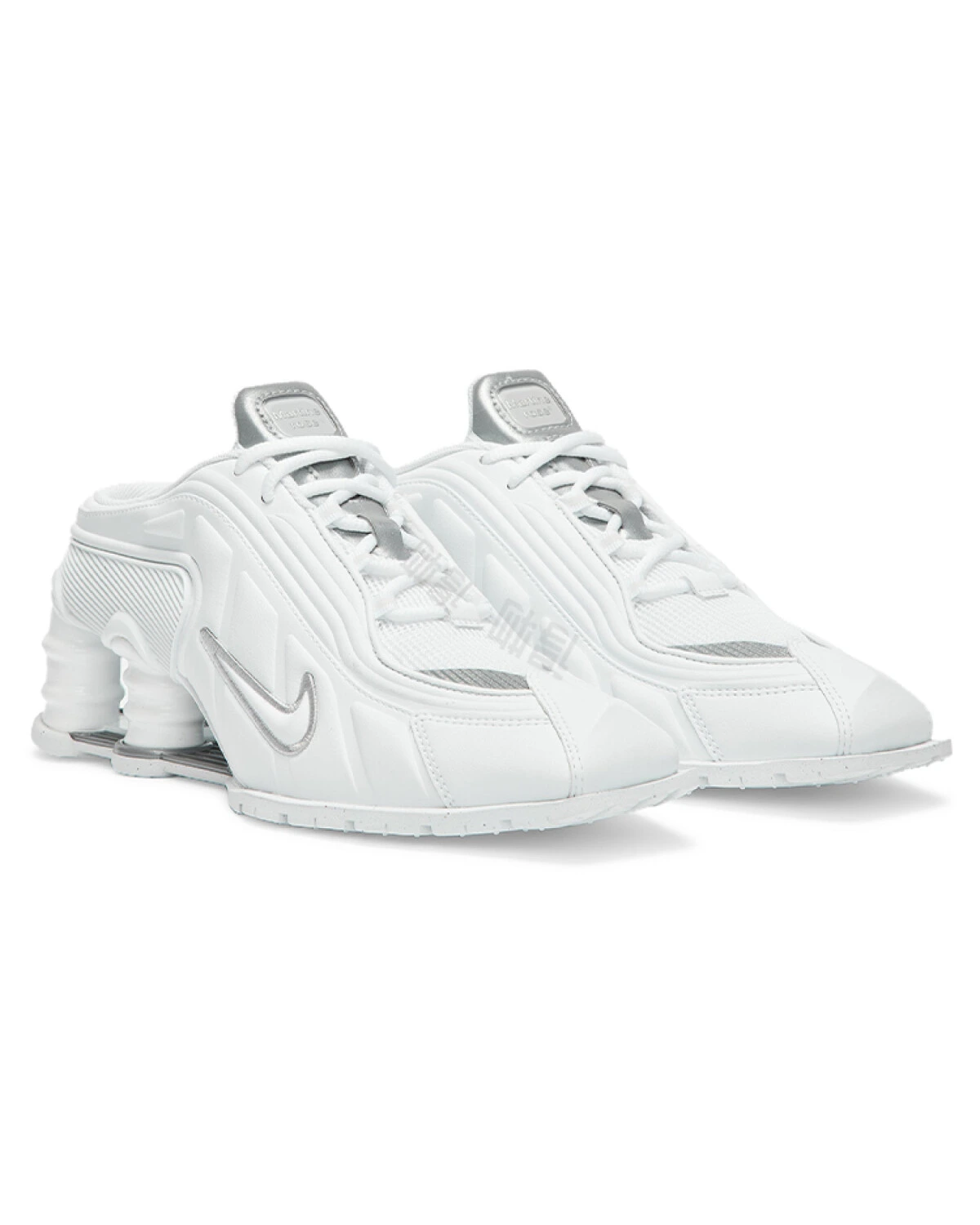 Nike Shox R4 женские кроссовки кожаные повседневные белые картинка