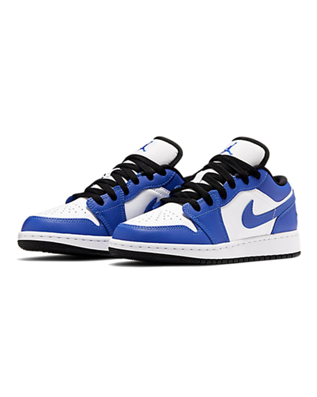 Jordan Air Jordan 1 детские кроссовки сине-белые с черными вставками картинка