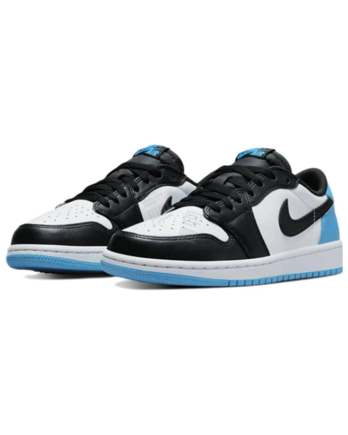 Jordan Air Jordan 1 OG "Black Blue Toe" женские кроссовки кожаные черно-бело-синие картинка