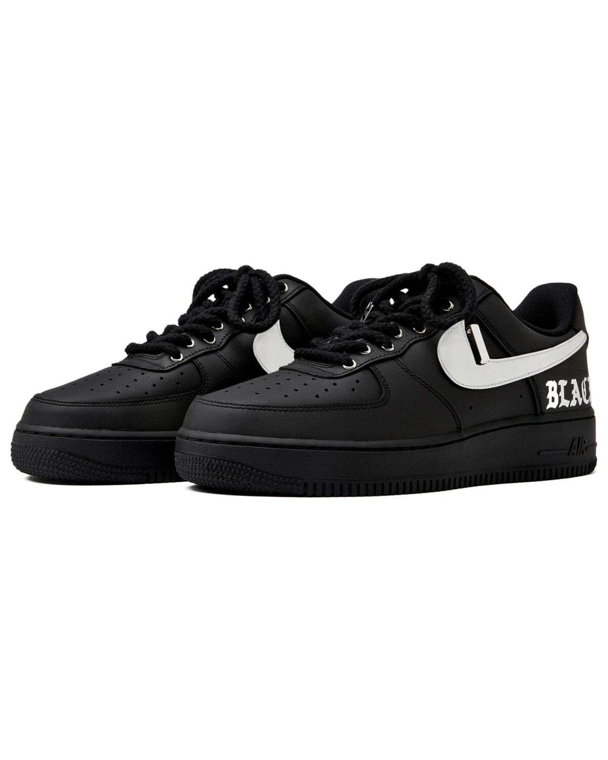 Nike Air Force 1 07 Black Warrior Унисекс кроссовки черные картинка