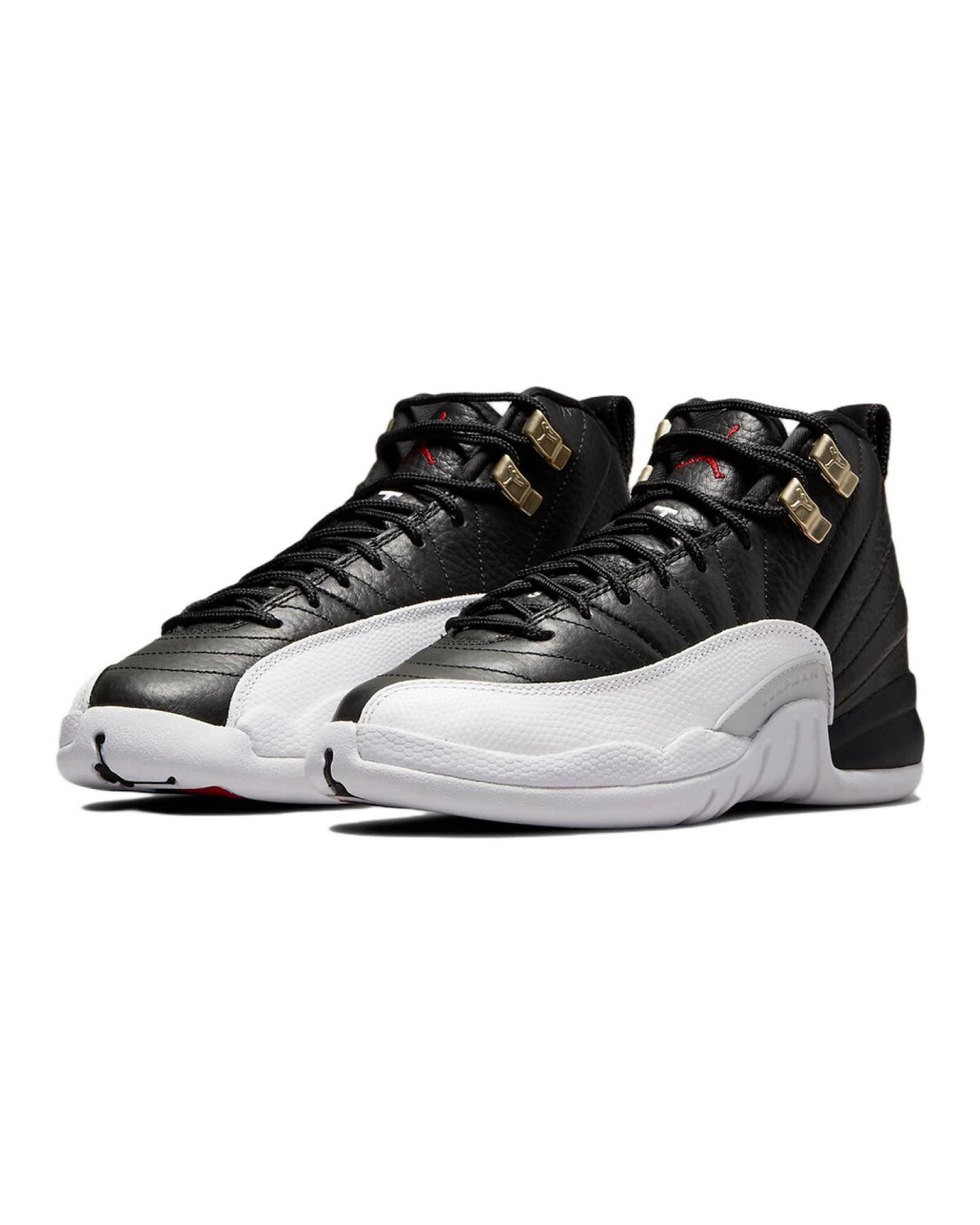 Jordan Air Jordan 12 Playoff детские кроссовки черно-белые высокие картинка