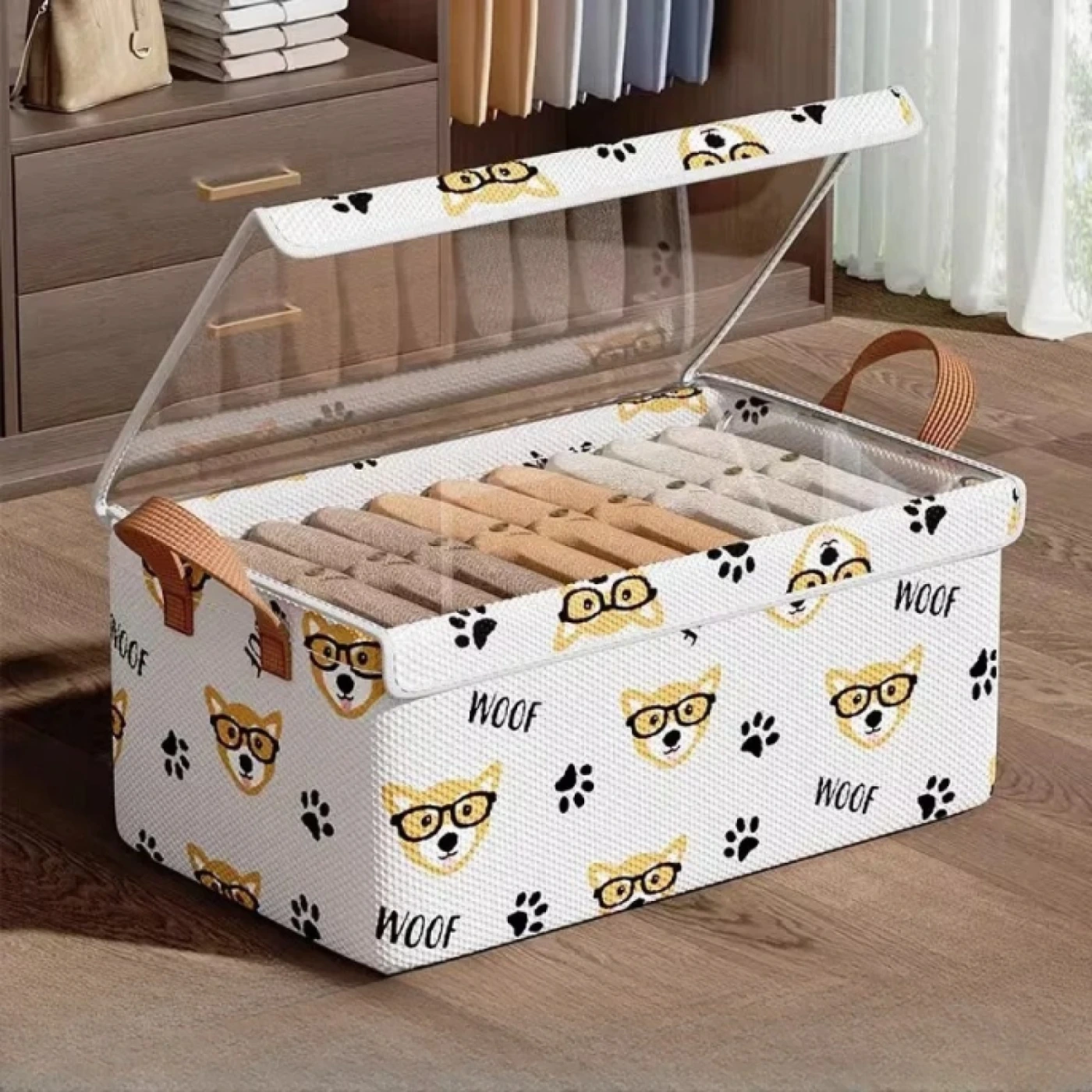 Складная корзина-органайзер для хранения одежды картинка