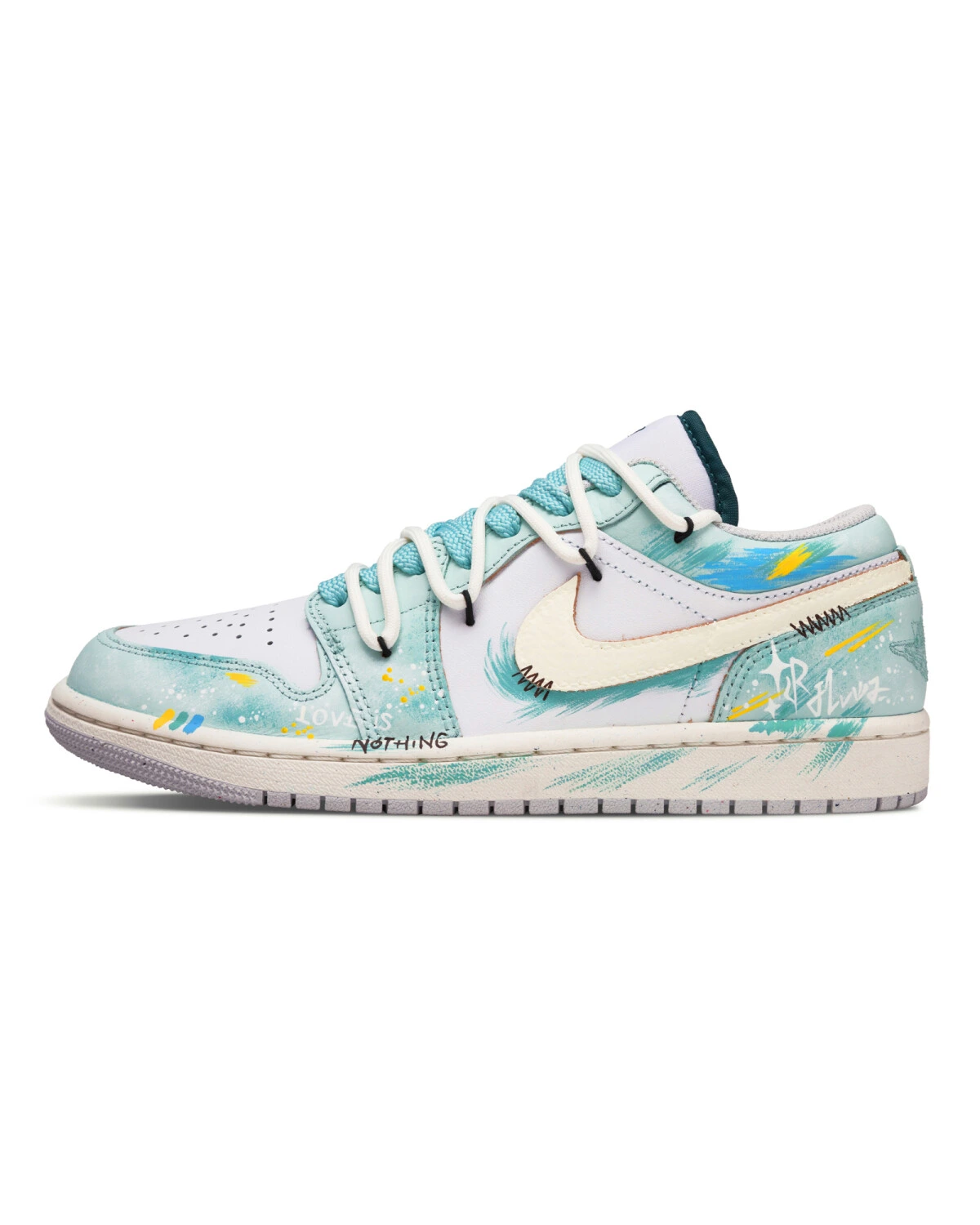 Jordan Air Jordan 1 унисекс кроссовки мята натуральная кожа картинка