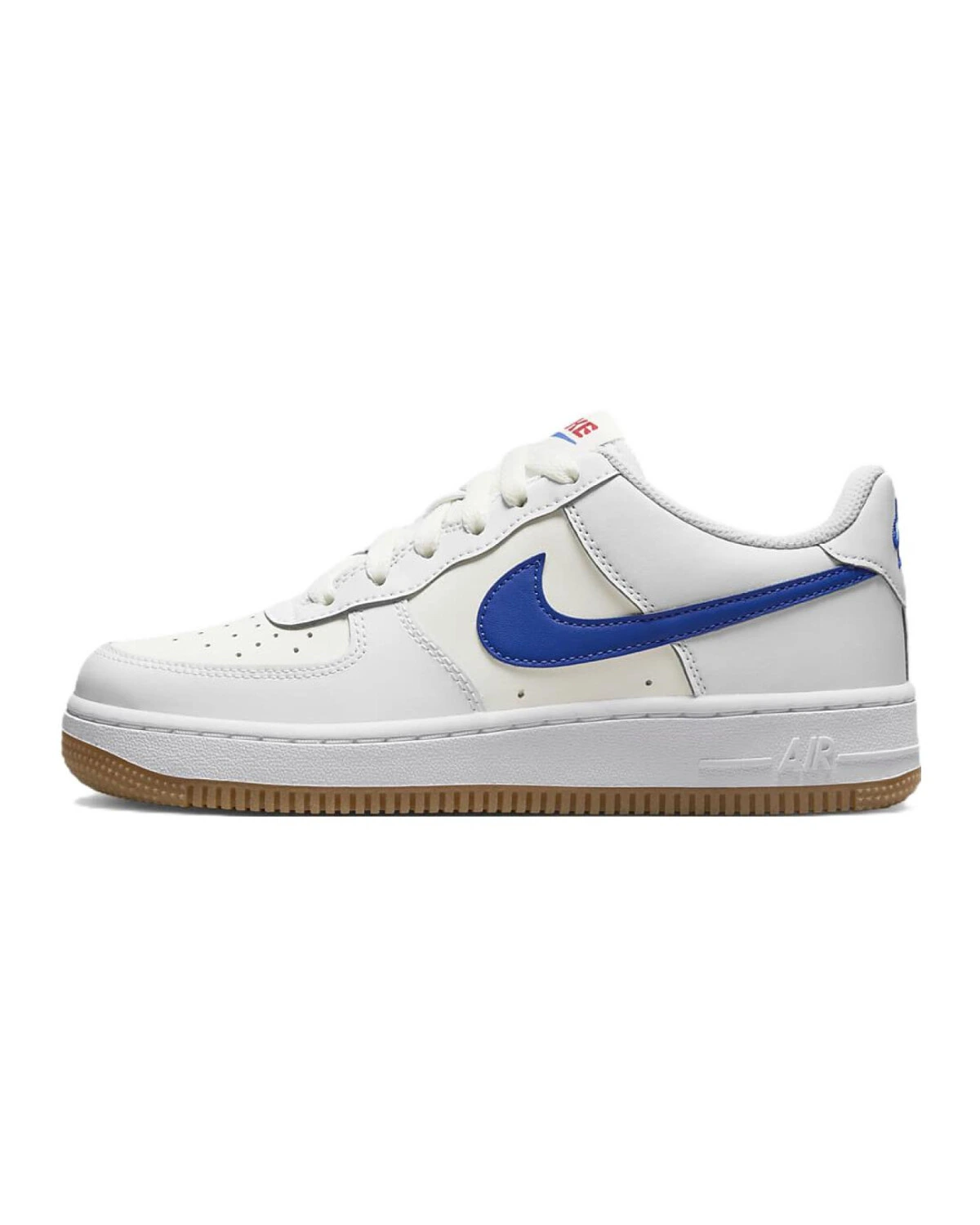 Nike Air Force 1 детские кроссовки из кожи бело-синие картинка