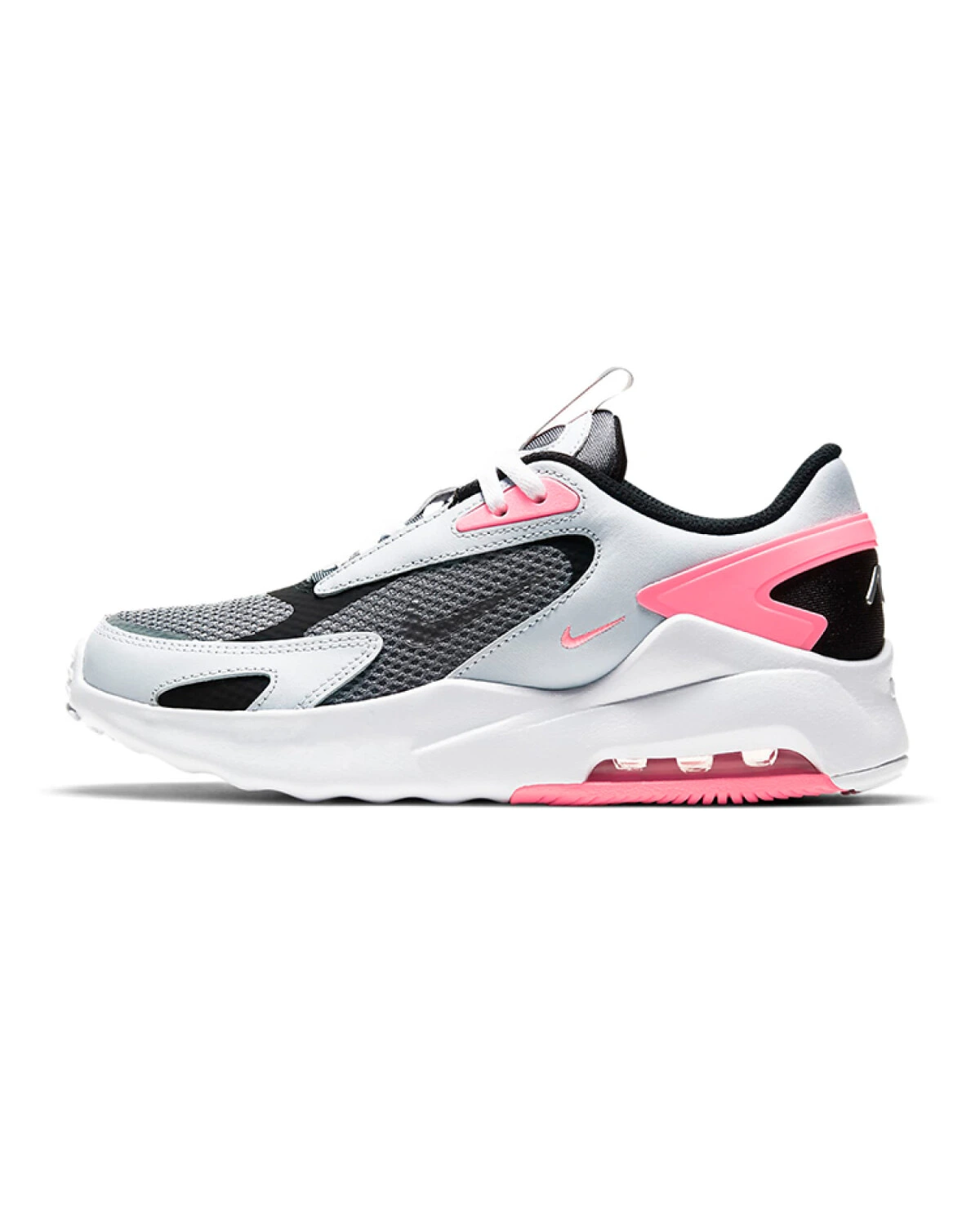Nike Air Max Bolt детские беговые кроссовки черно-белые с розовым картинка