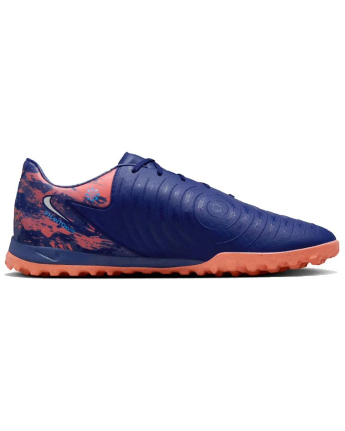 Nike Phantom GX 2 Academy унисекс футбольные бутсы синие с оранжевыми акцентами картинка