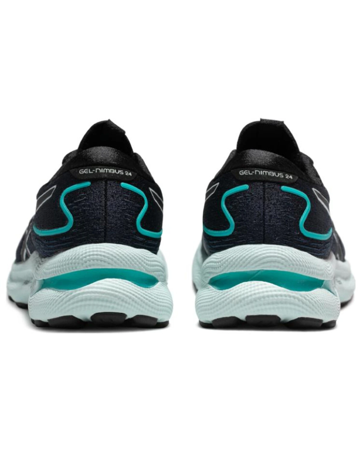 Asics Gel-Nimbus 24 женские спортивные кроссовки чёрно-синие с амортизацией картинка