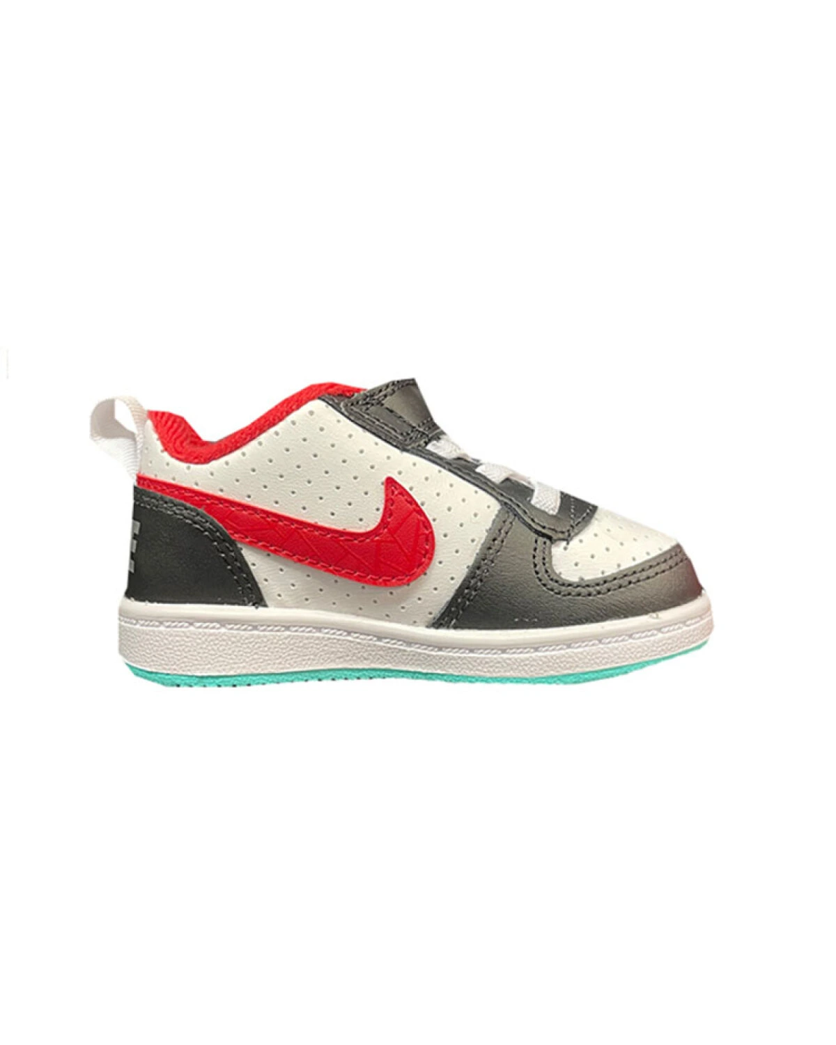 Nike Court Borough детские кожаные кроссовки бело-черно-красные картинка
