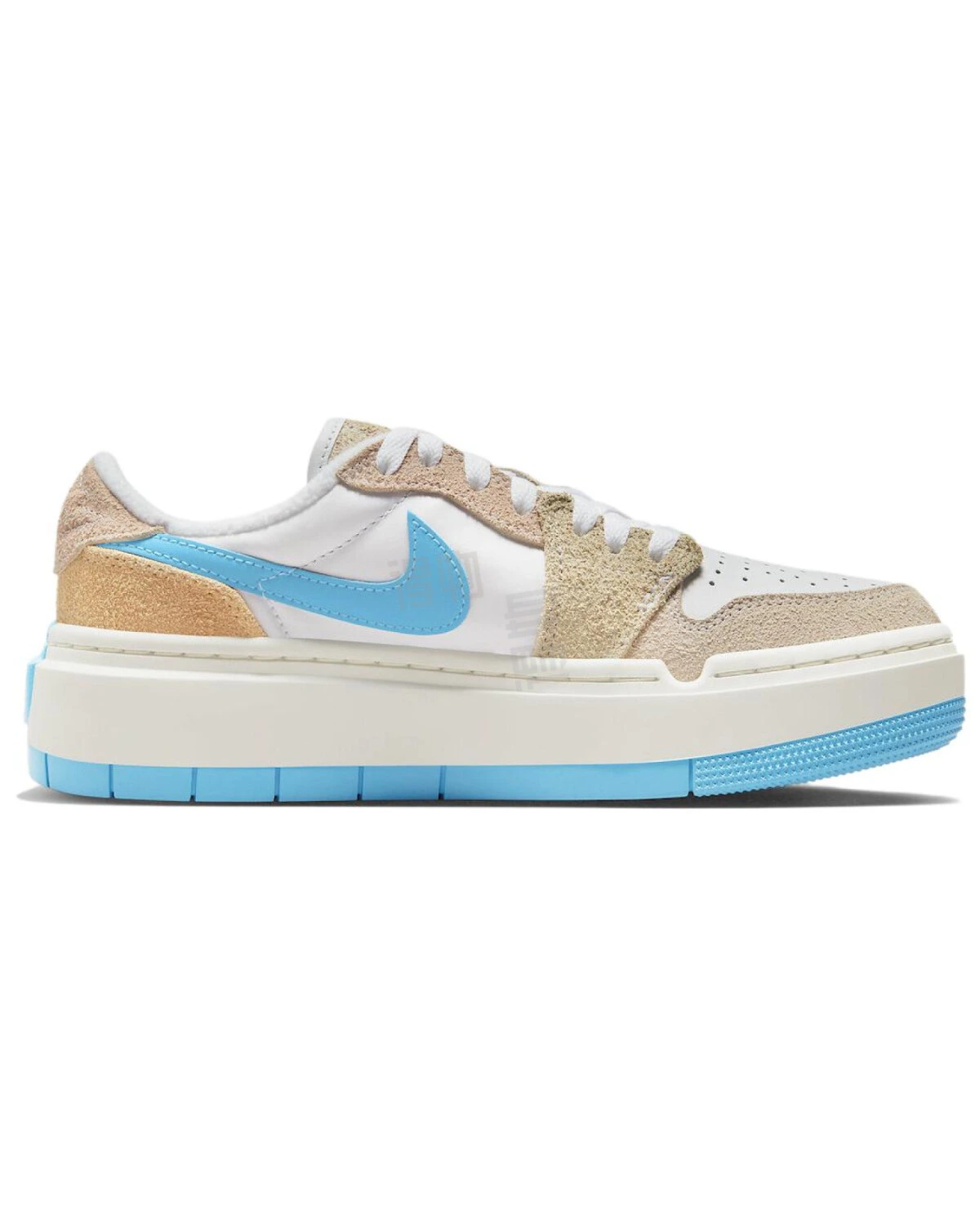 Jordan Air Jordan 1 Elevate Low "Salt Lake City" женские кроссовки бело-коричнево-синие с толстой подошвой картинка