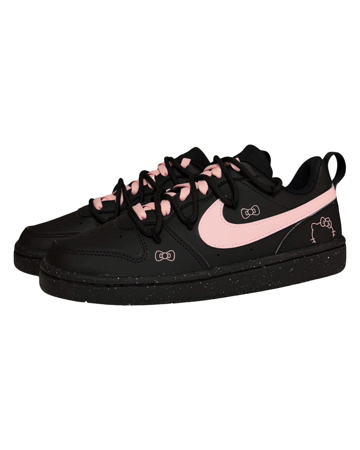Nike Court Borough детские кроссовки черно-розовые картинка