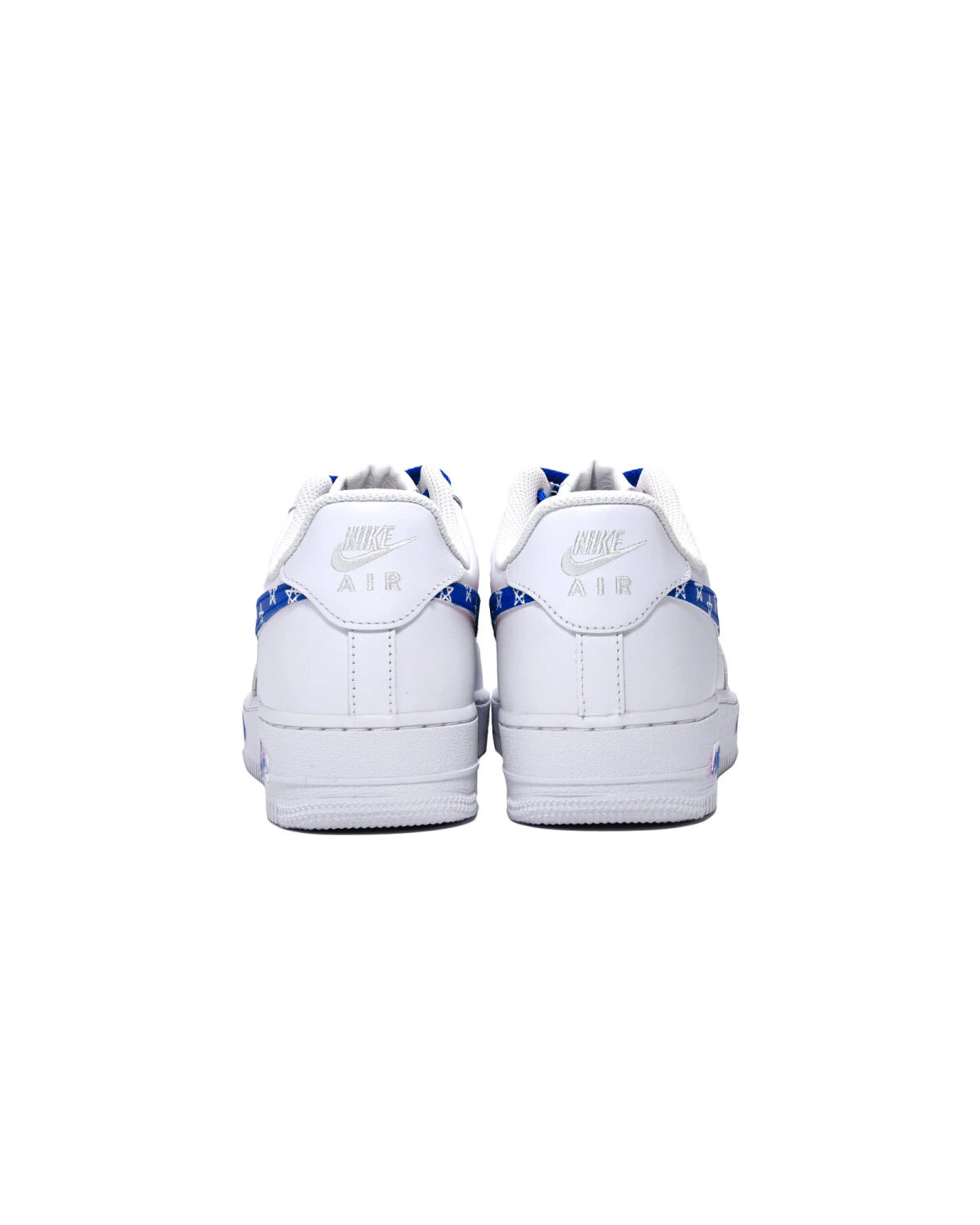 Nike Air Force 1 Unisex кроссовки сине-белые с пятиконечной звездой картинка