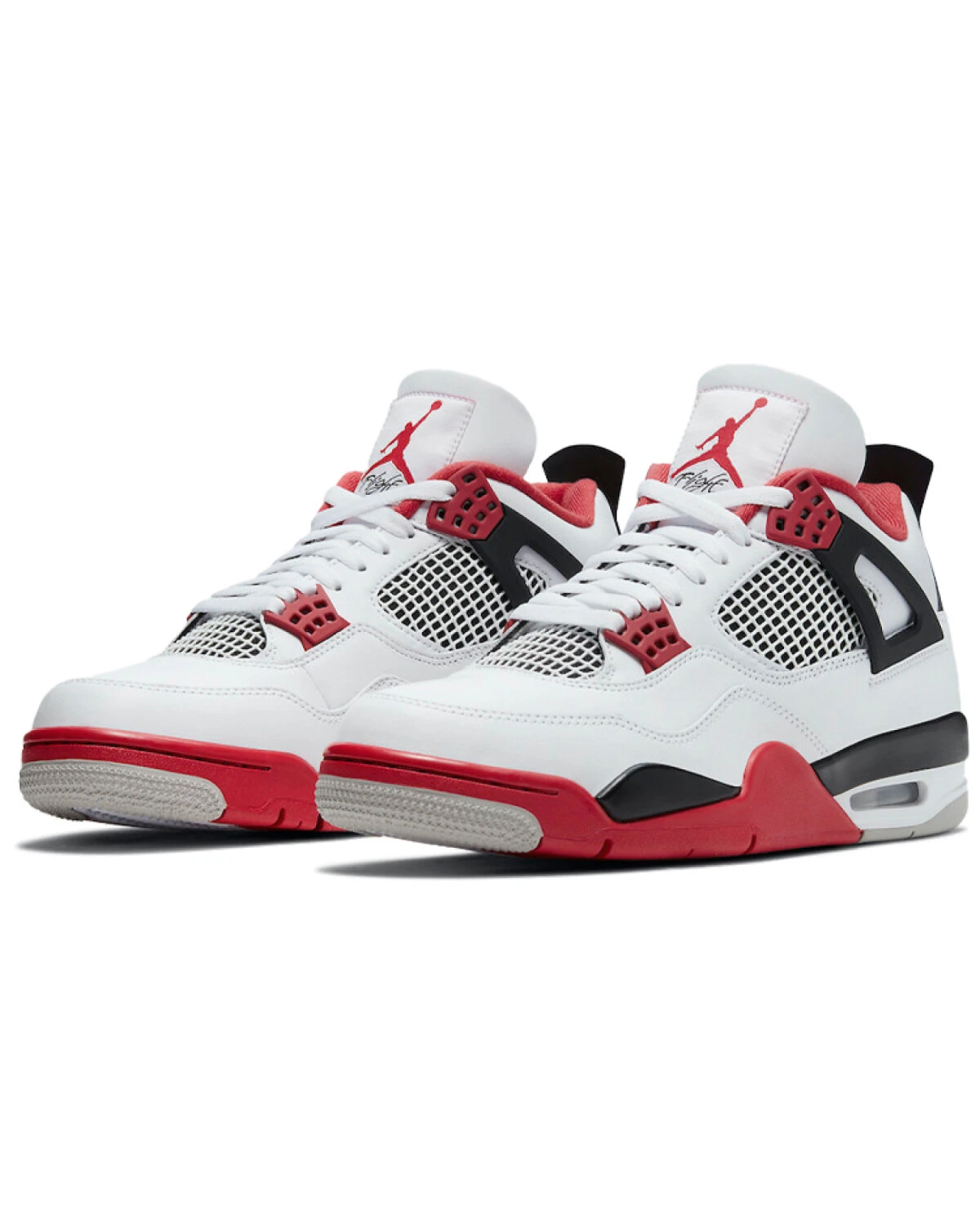 Jordan Air Jordan 4 унисекс кроссовки винтажные бело-красные с кожаным верхом картинка