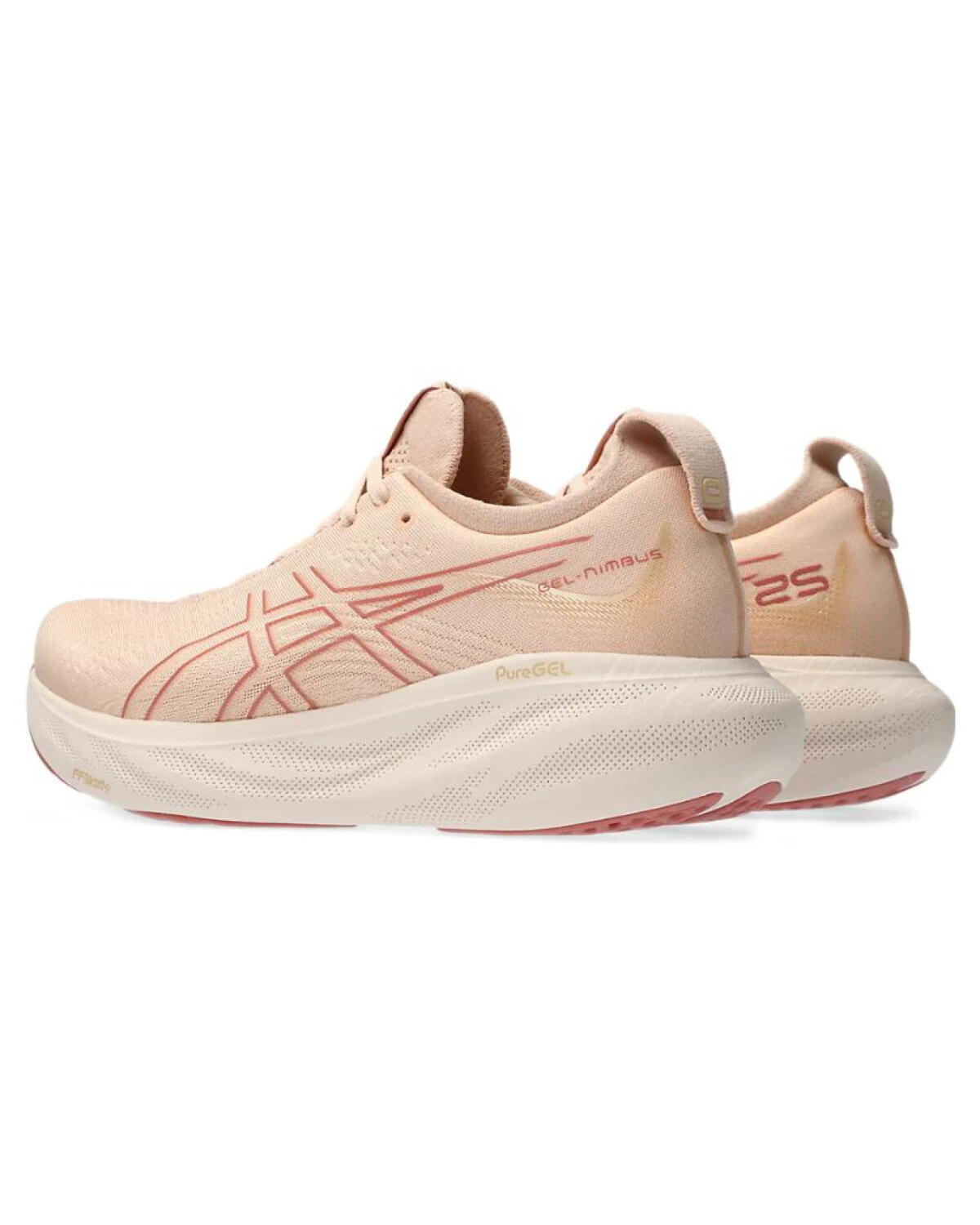 Asics GEL-Nimbus 25 женские кроссовки для бега мягкие бежевые картинка