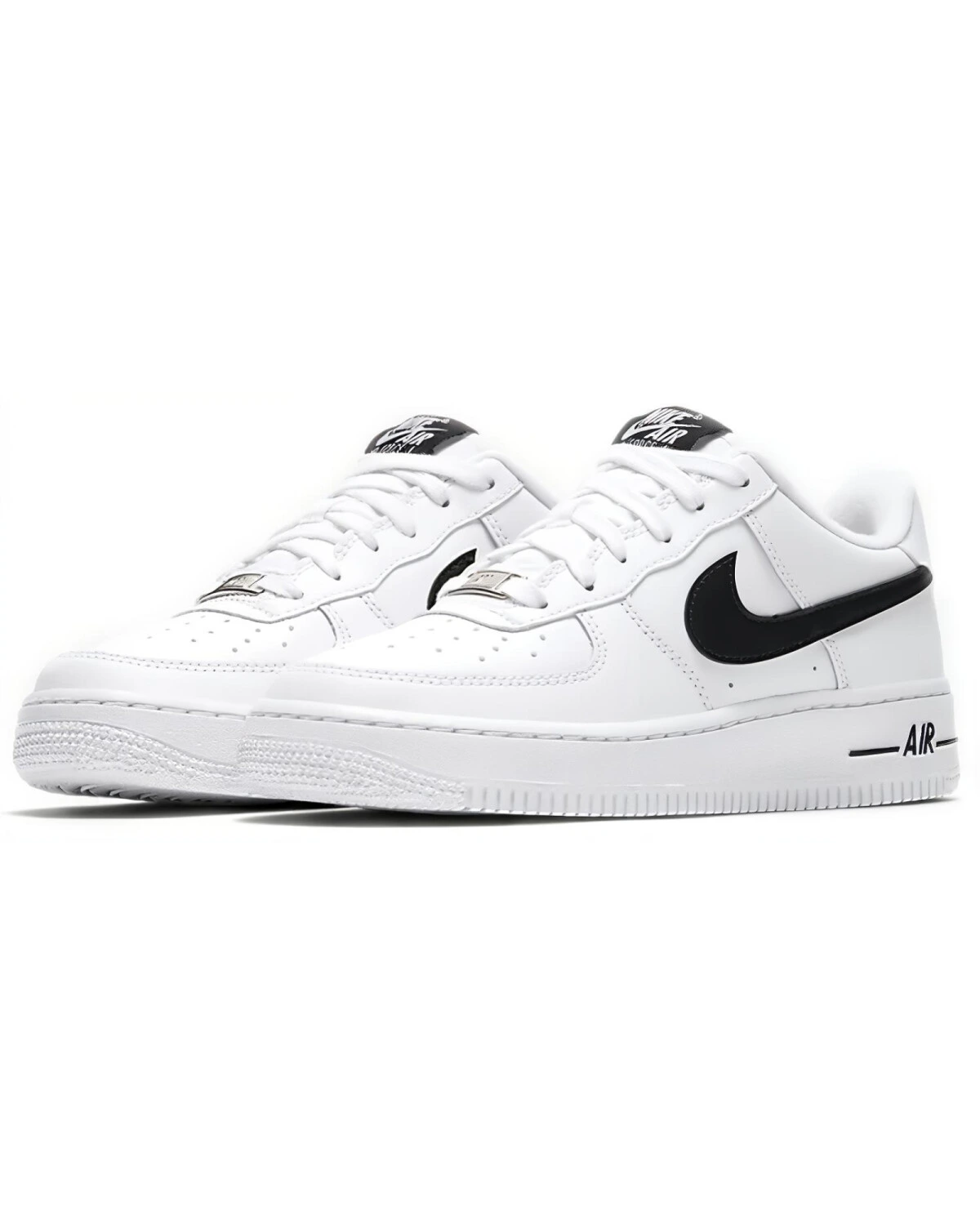 Nike Air Force 1 детские кеды бело-черные износостойкие картинка