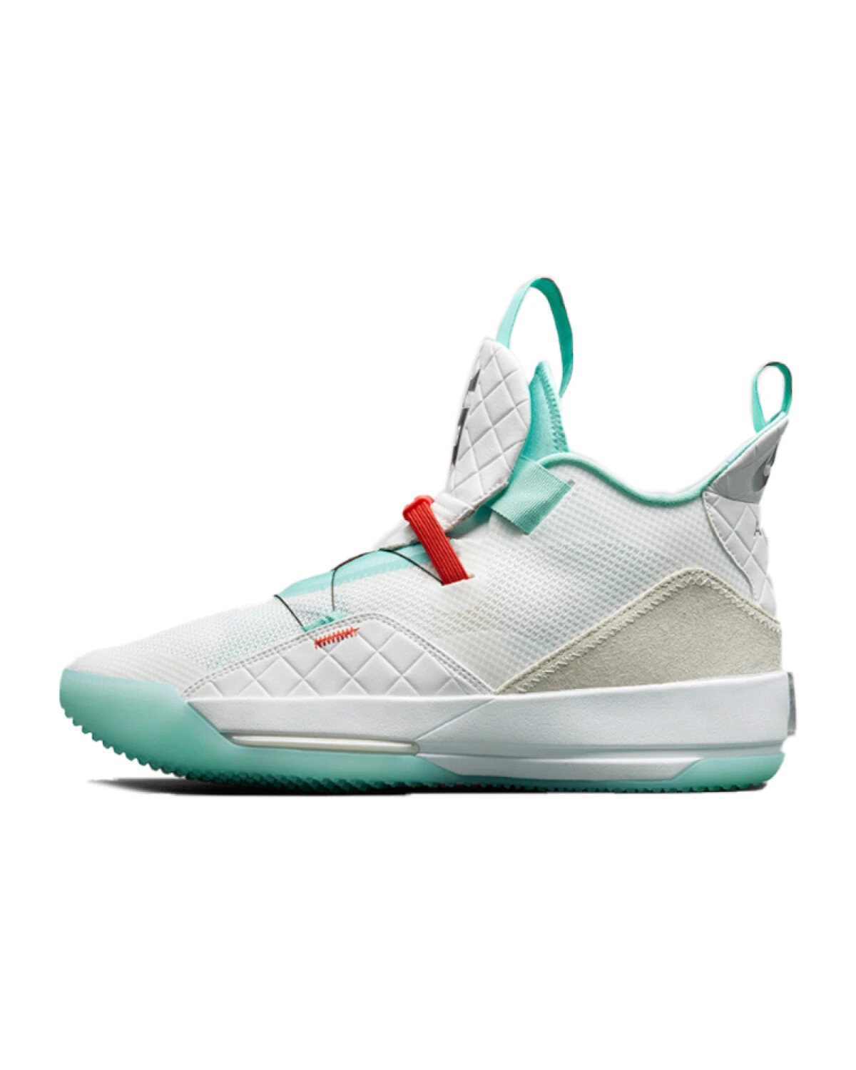Jordan Air 33 спортивные кроссовки белые с синими вставками картинка