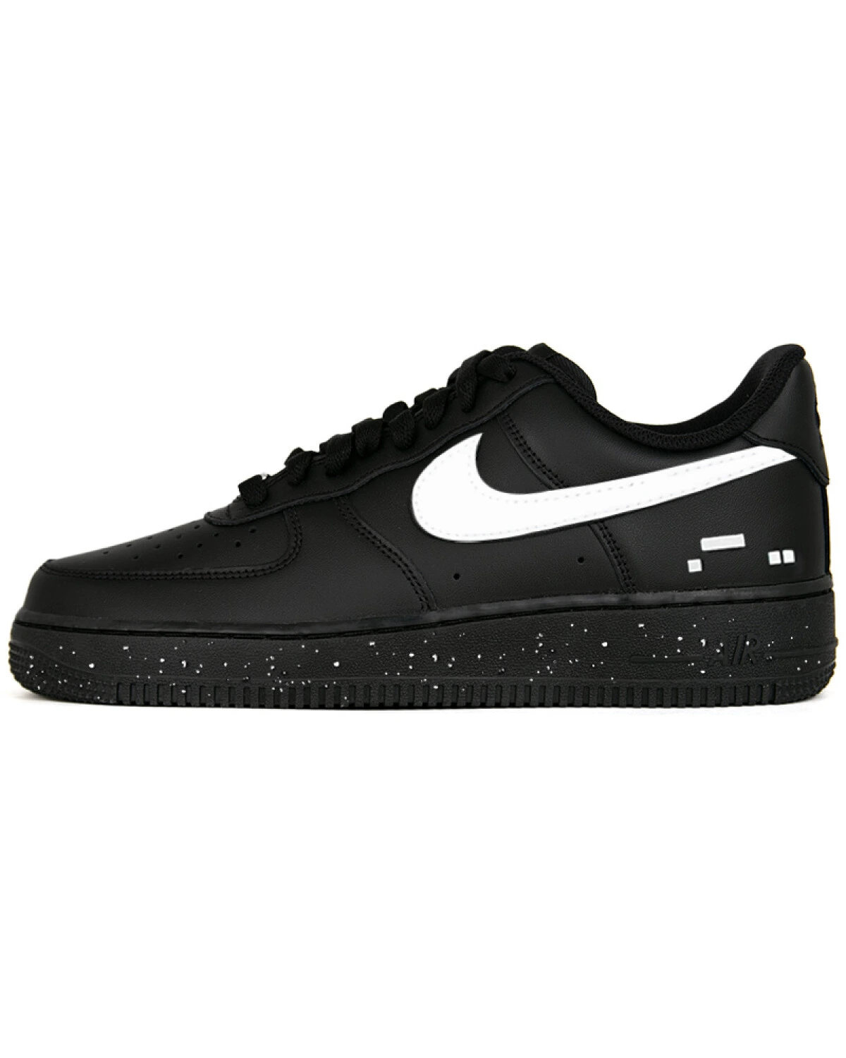 Nike Air Force 1 Unisex кроссовки черно-белые с белым квадратом картинка