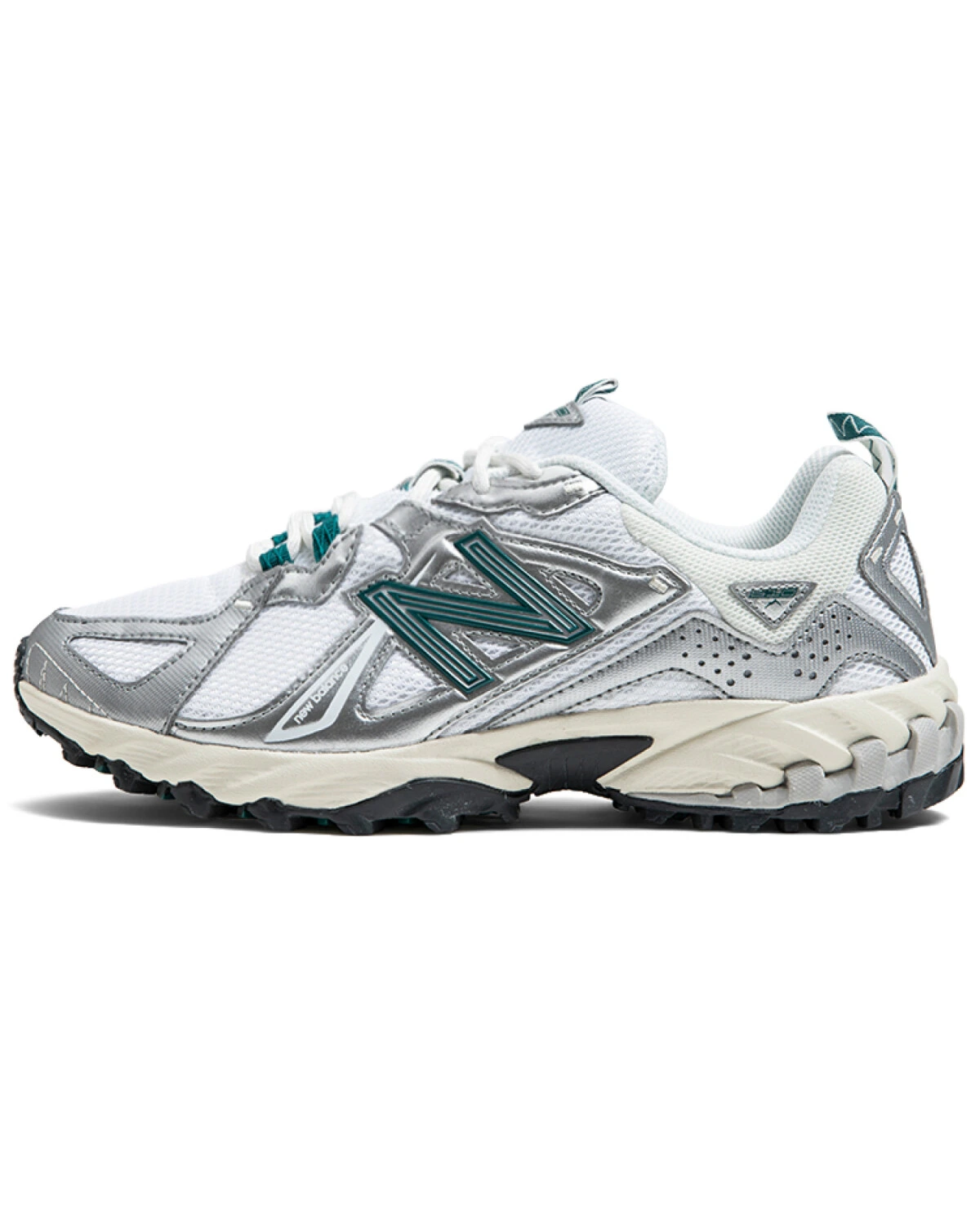 New Balance ML610 унисекс кроссовки серебристо-белые из текстиля и искусственной кожи картинка