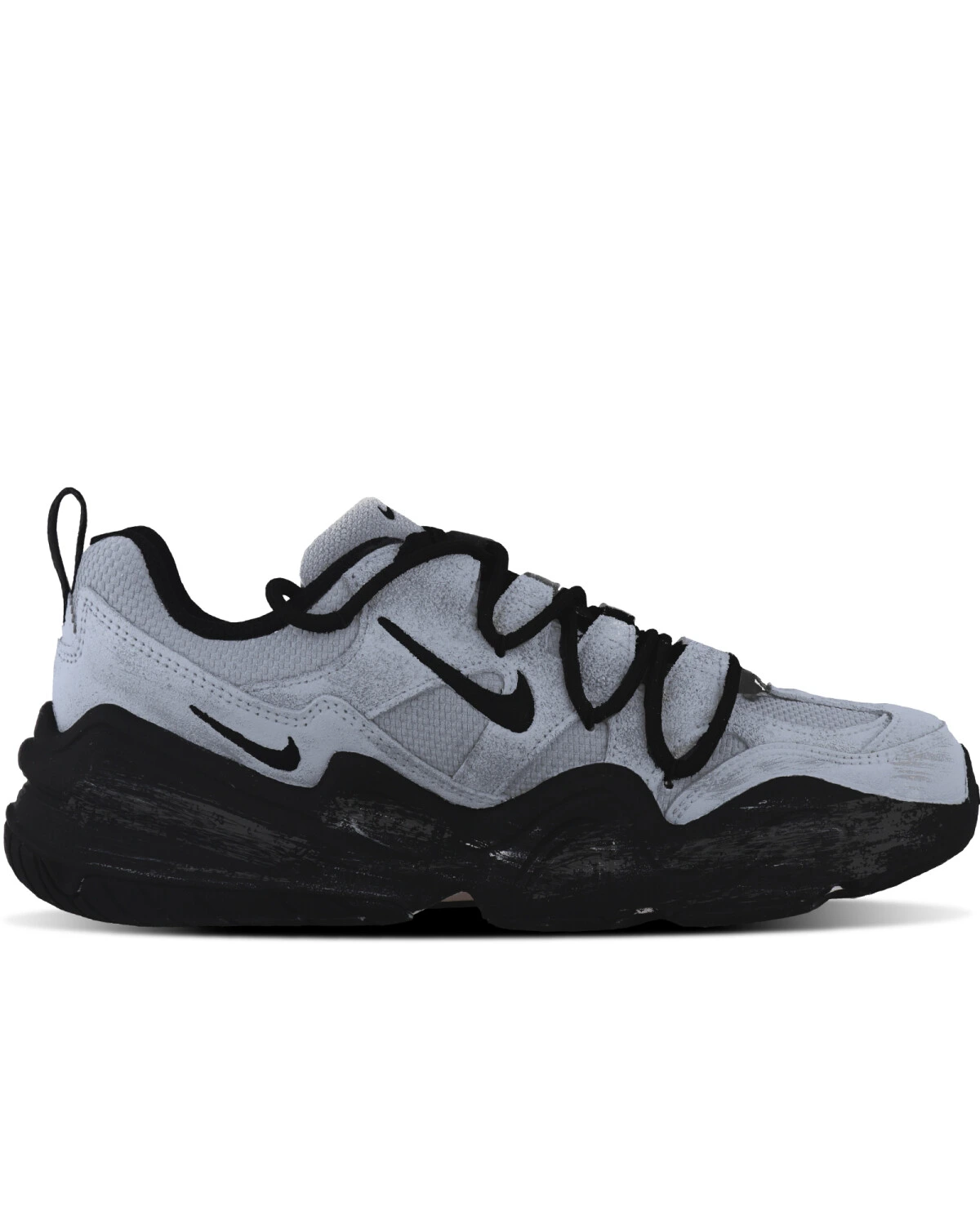 Nike Tech Hera unisex повседневные кроссовки из нубука серо-черные картинка