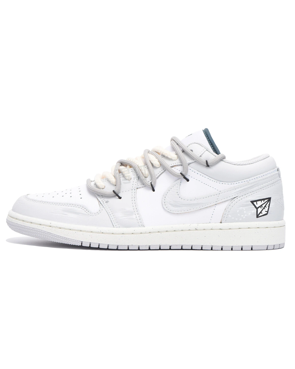 Jordan Air Jordan 1 мужские кроссовки из натуральной кожи светло-серые картинка