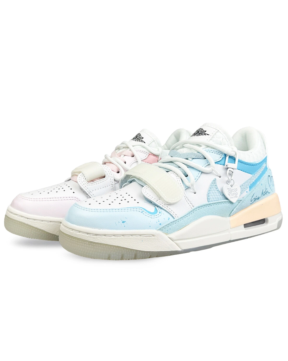 Jordan Legacy 312 WMNS CNY BNK мужские и женские кроссовки розово-голубо-белые картинка