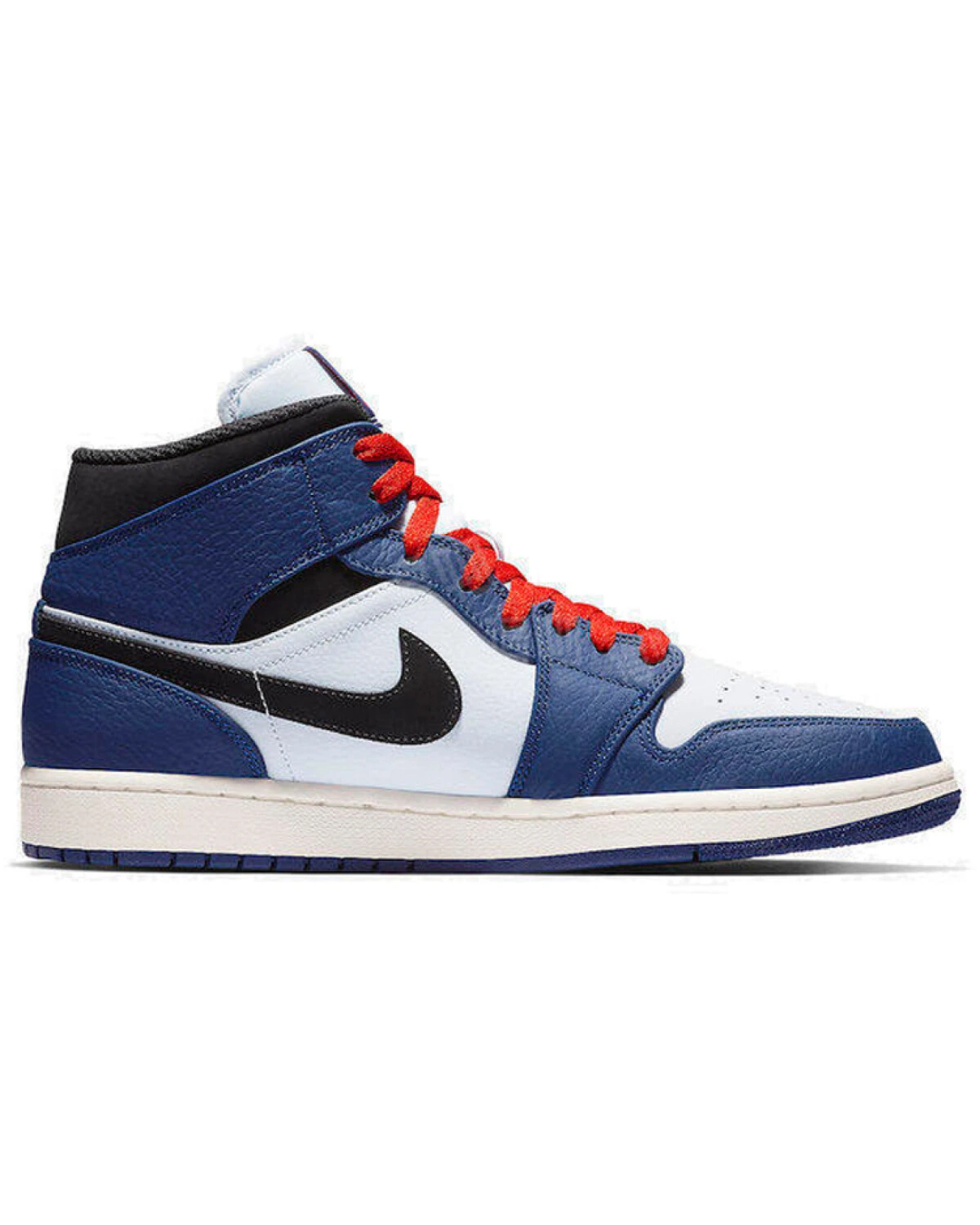 Jordan Air Jordan 1 Mid мужские кроссовки бело-синие с синтетическим верхом картинка