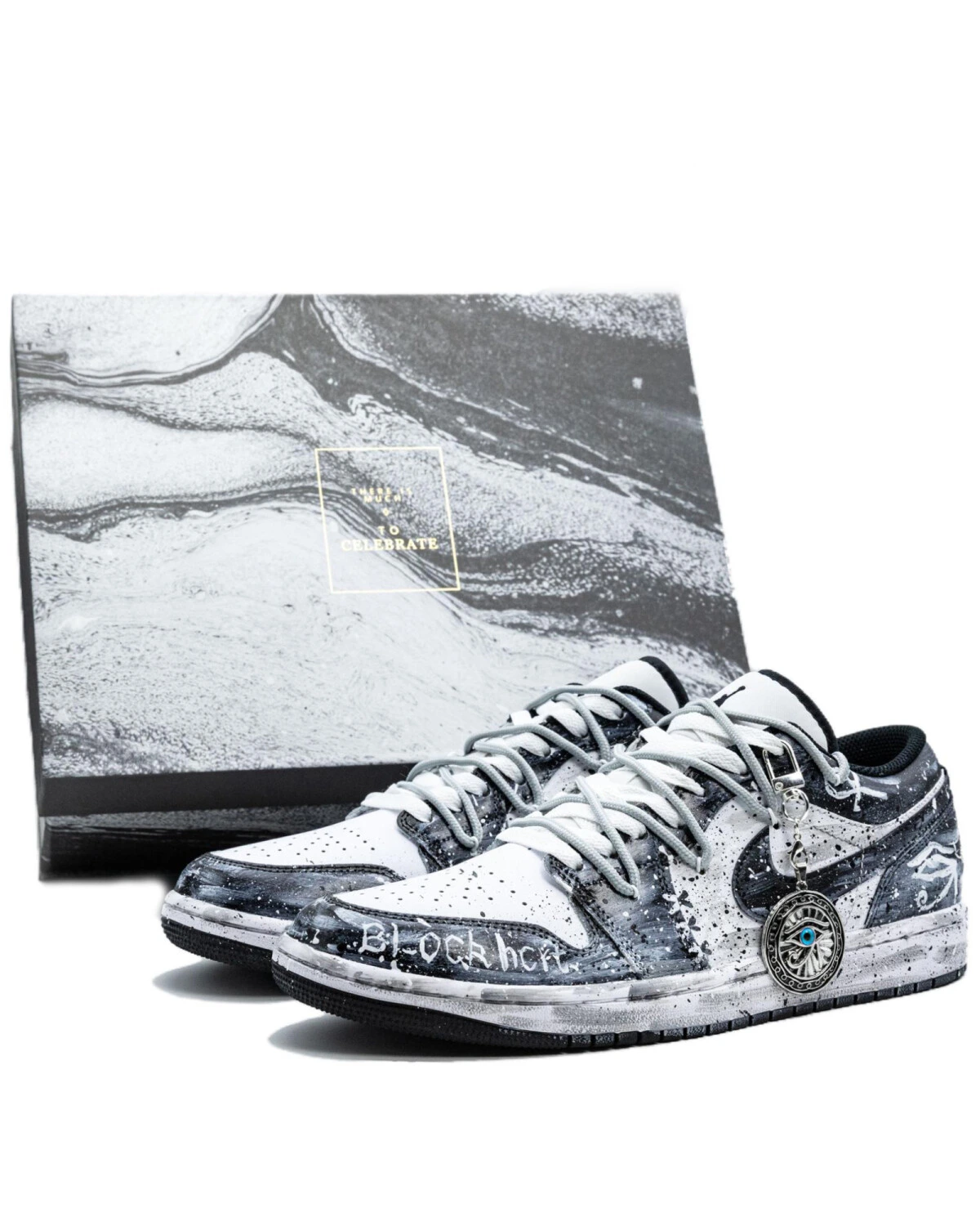 Jordan Air Jordan 1 мужские кроссовки кожаные сине-черные картинка