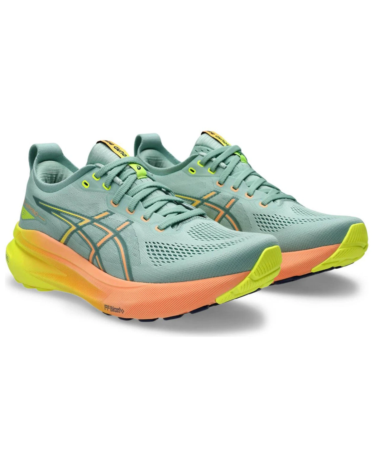 Asics Gel-Kayano 31 мужские кроссовки для марафона стабильные зелено-желтые картинка