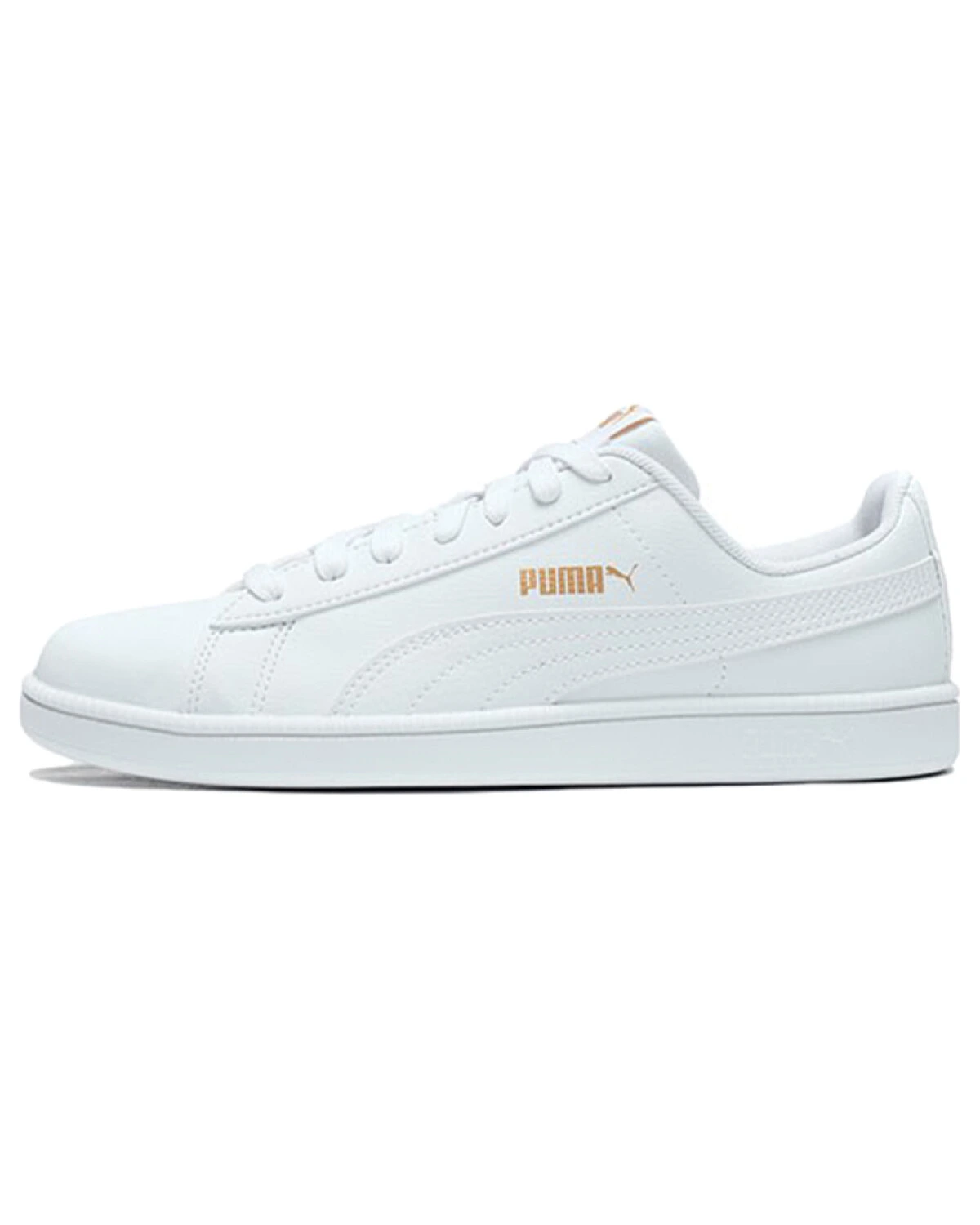 PUMA White Gold Up Унисекс кеды белые с золотыми акцентами картинка