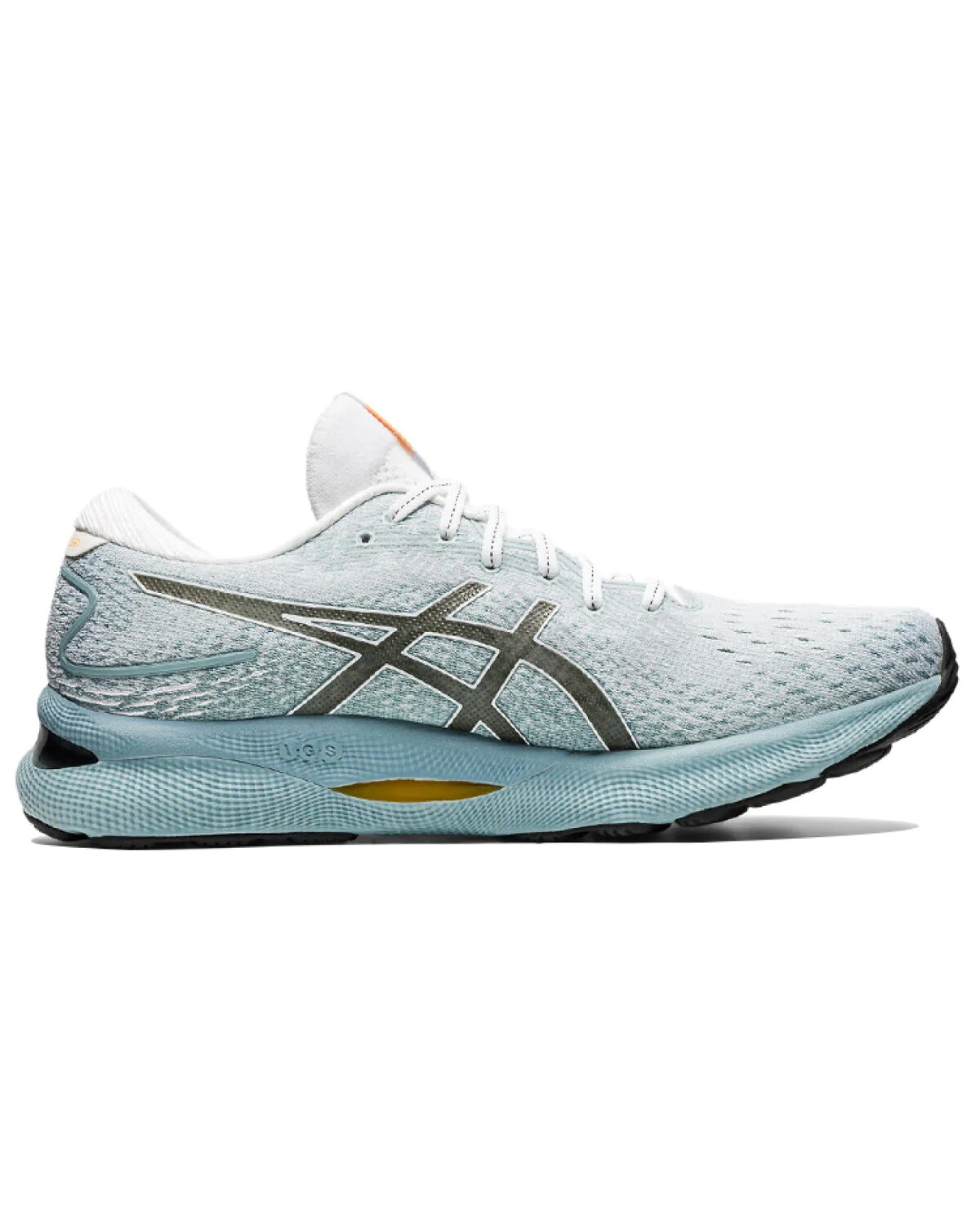 Asics GEL-Nimbus 24 мужские кроссовки для марафона белые с голубым картинка