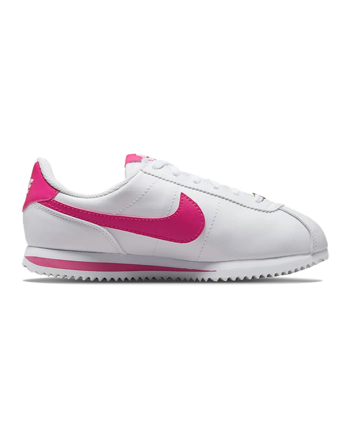 Nike Cortez Basic SL детские кроссовки белые с розовыми вставками картинка