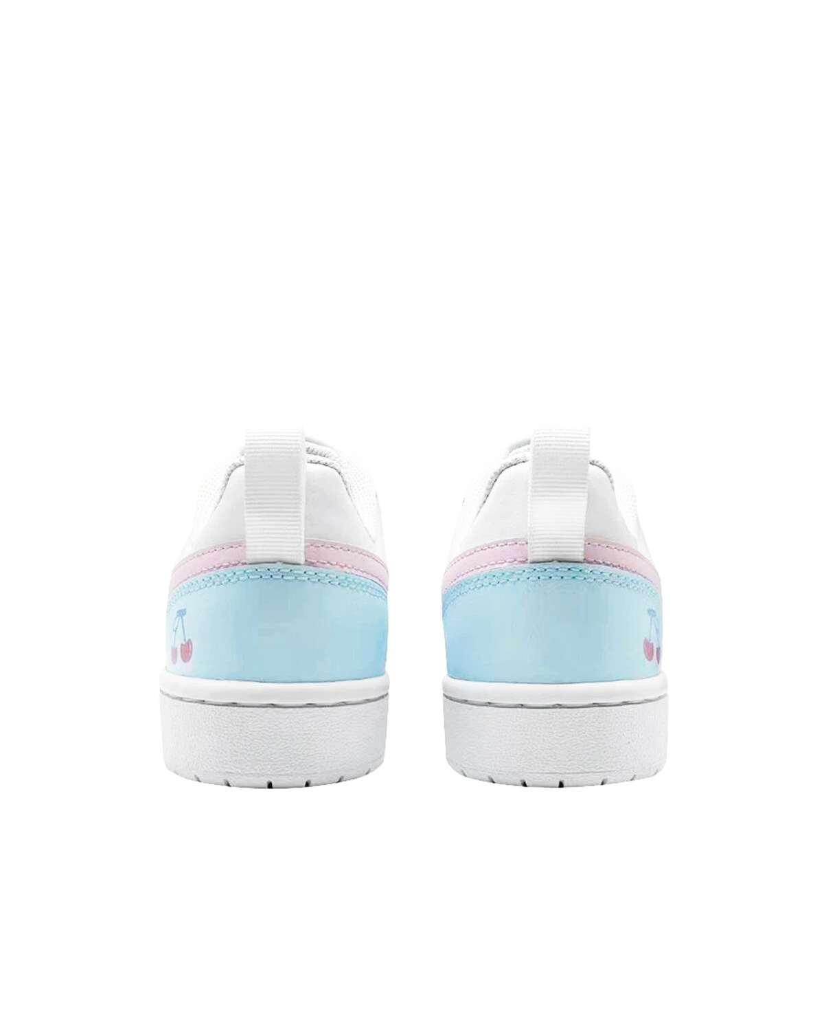 Nike Court Borough детские кроссовки кожаные голубо-розовые картинка