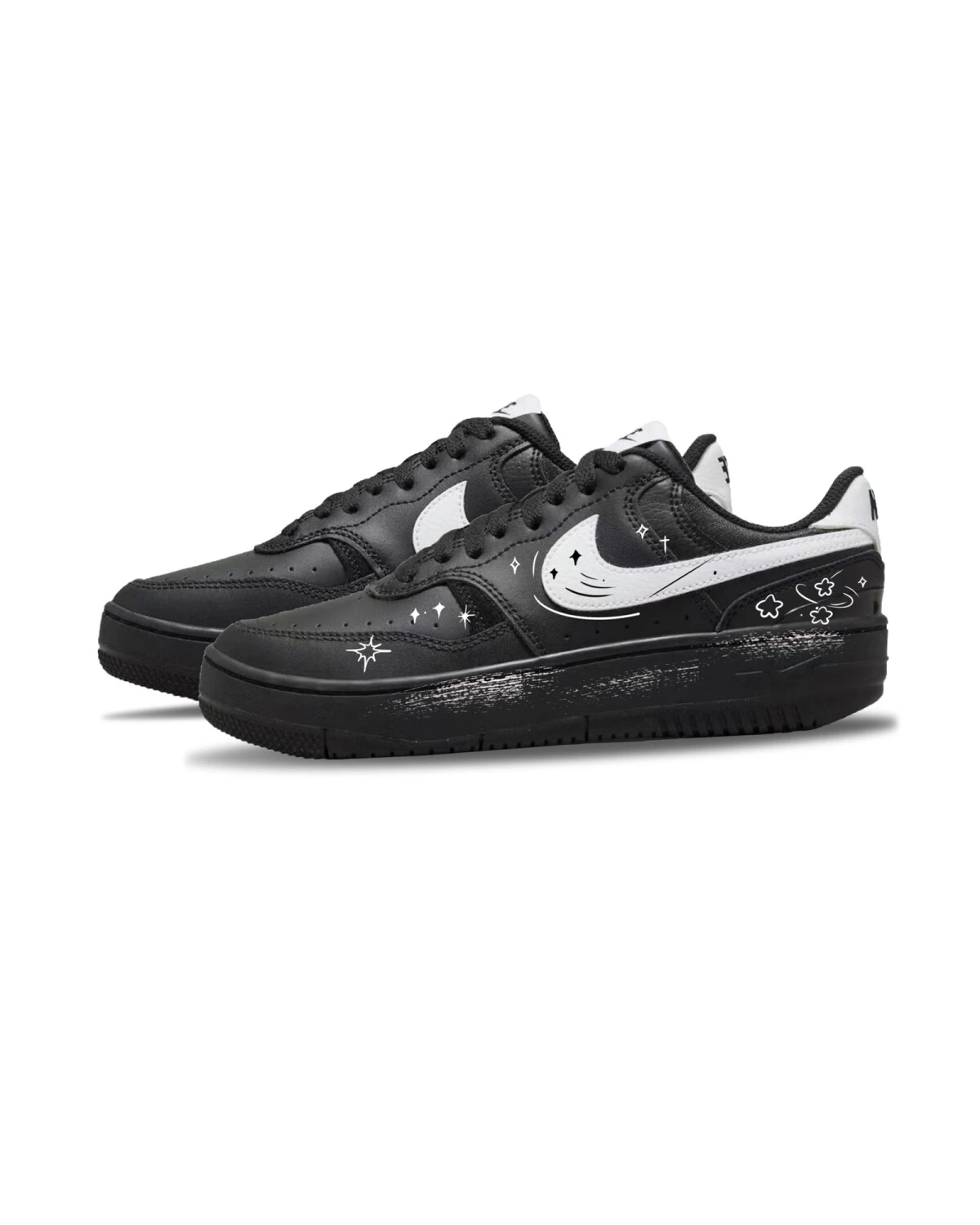 Nike Gamma Force унисекс кроссовки черно-белые с принтом звезд картинка