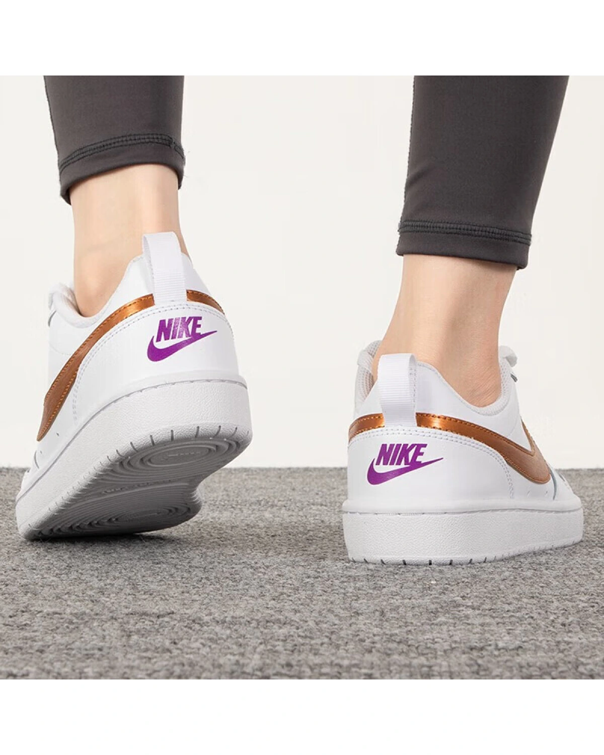 Nike Court Borough 2 детские кеды белые повседневные комфортные картинка
