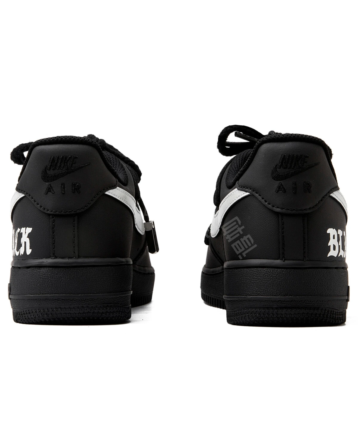 Nike Air Force 1 07 Black Warrior Унисекс кроссовки черные картинка