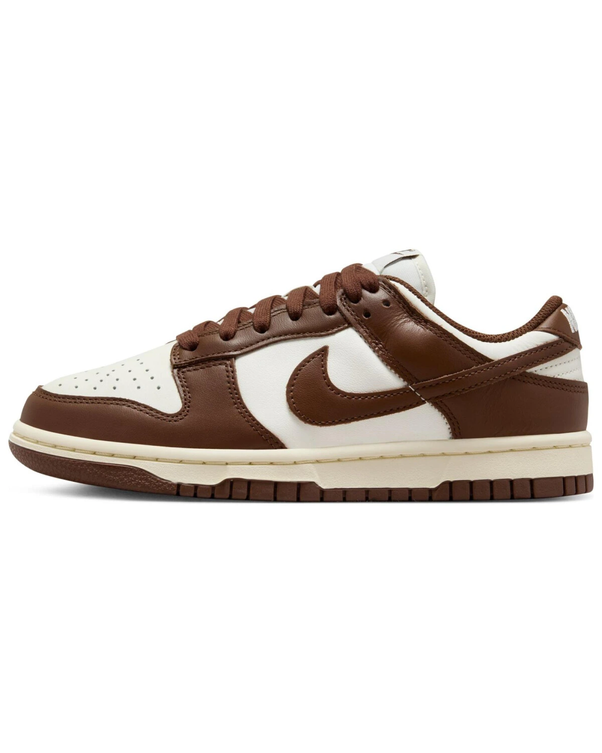 Nike Dunk женские кроссовки коричнево-белые на шнуровке картинка